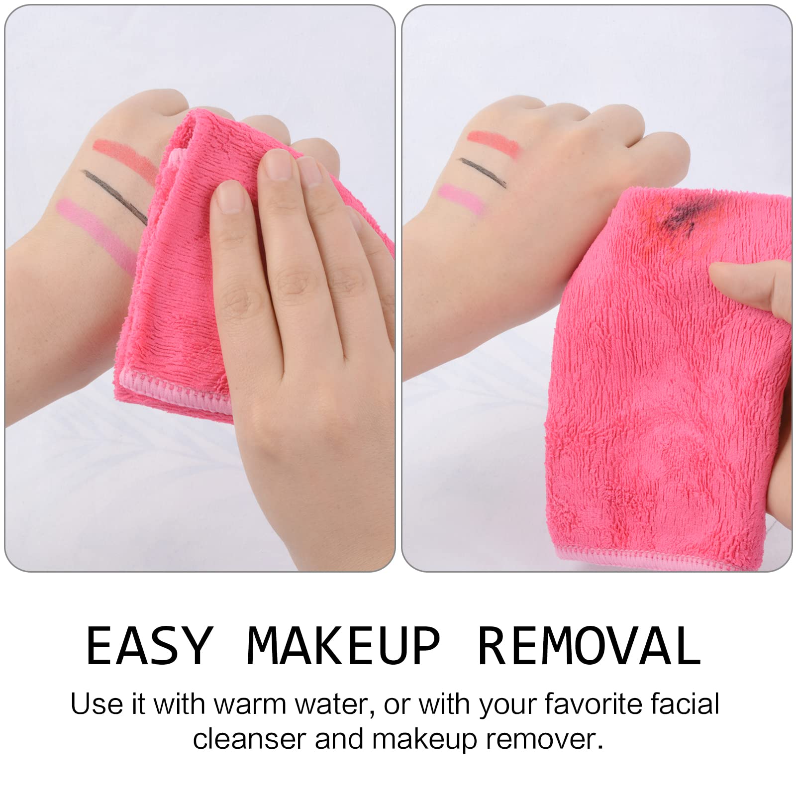 Sunland Microfiber Face Cloths Reusable Makeup Remover Cloths 12Inch X 12Inch Absorbent Face Wash Cloth Soft Washcloth With Frie