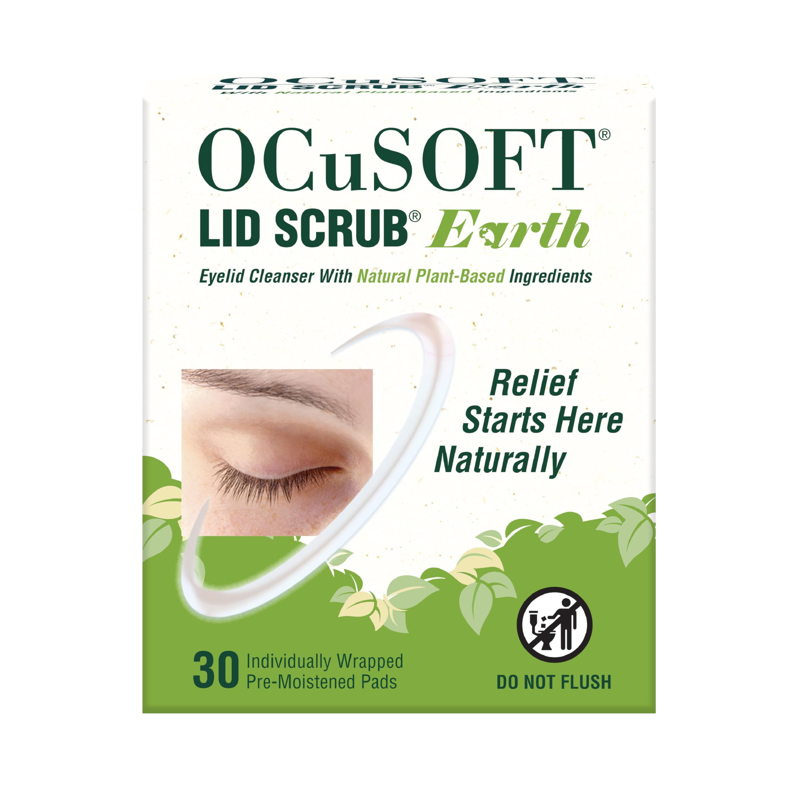 OCuSOFT Lid Scrub Earth Eyelid Cleanser, PreMoistened Eyelid Wipes for Mild to Moderate Conditions, Eyelid Cleanser with Natura