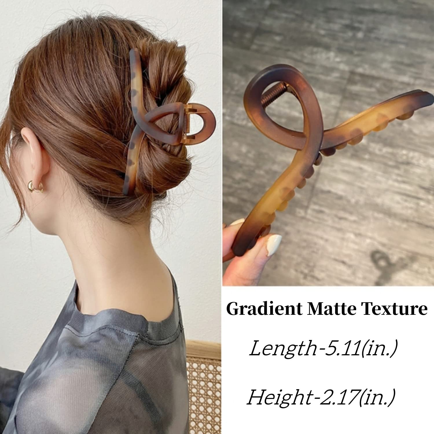 VRbeatter Big Hair Claw Clips Large Butterfly Hair Clips for Women Matte 5.1'' Large Clip Oversize Hair Clip for Girls Hair Acce