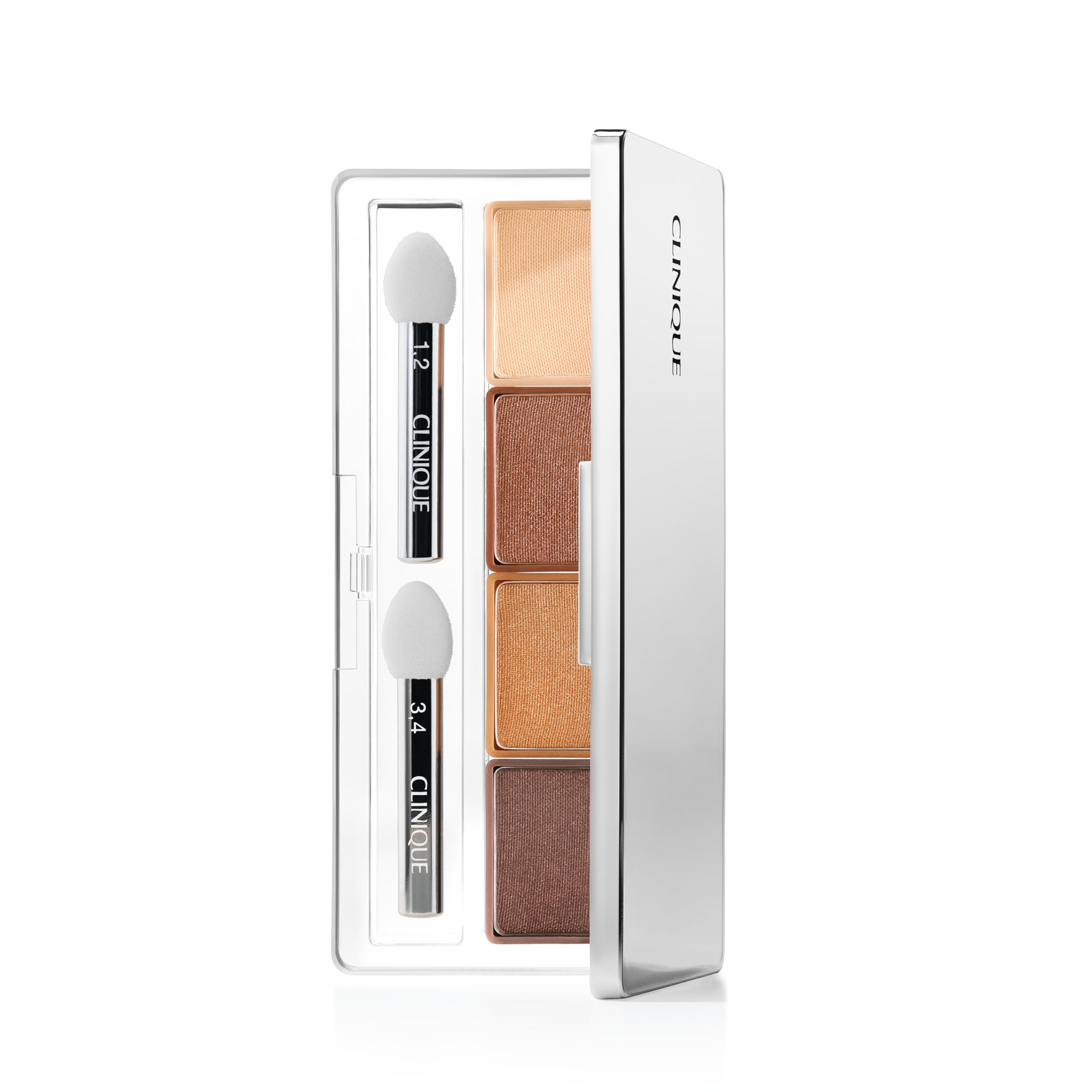 Clinique All About Shadow Quad | Long Lasting, Crease + Fade Resistant + Safe For Sensitive Eyes, Morning Java