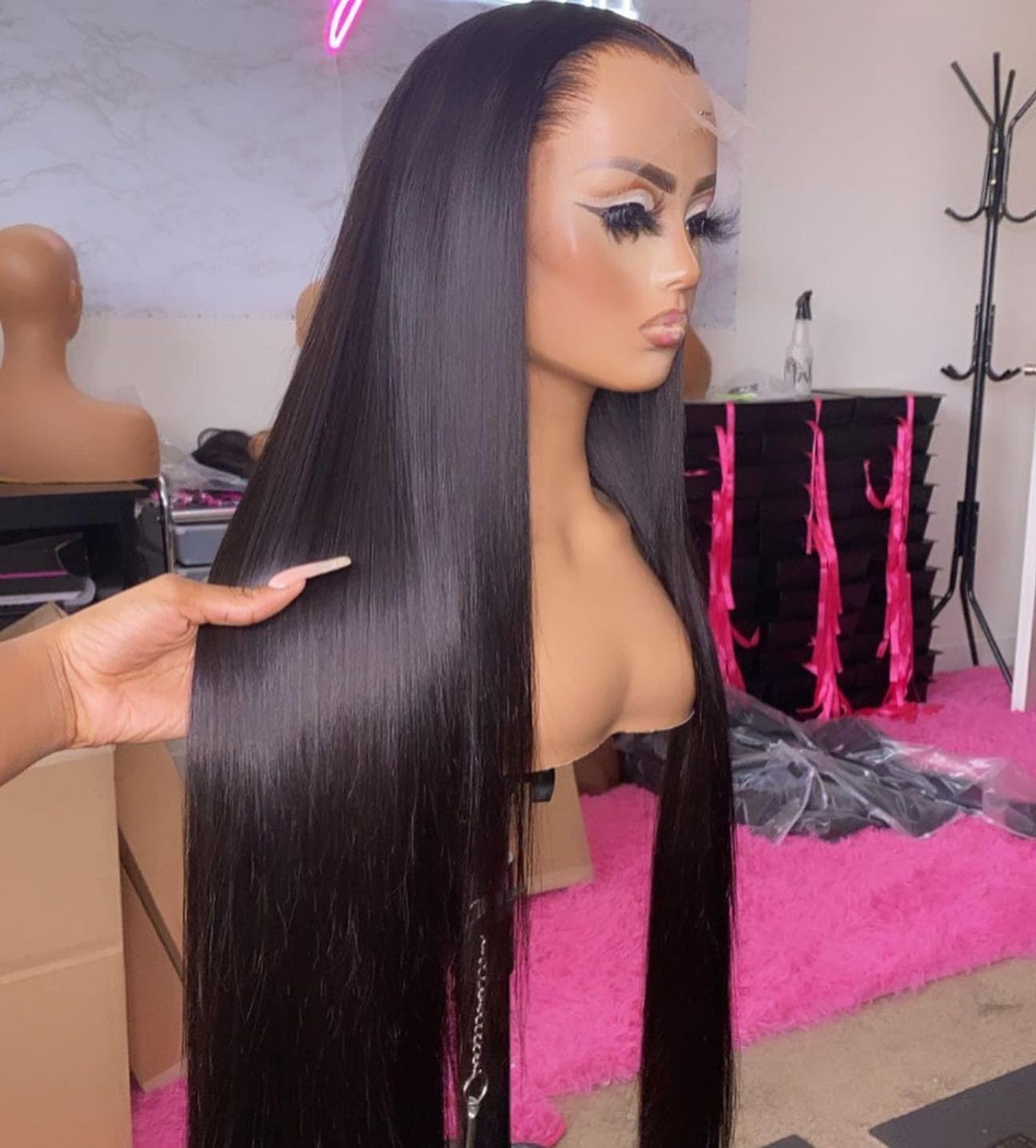 Beeos 13X6 Ultra-Fitted Design Skinlike Real Hd Lace Front Wig, 250% Density Straight Bleached Single Knot Pre Plucked Vivid Hai