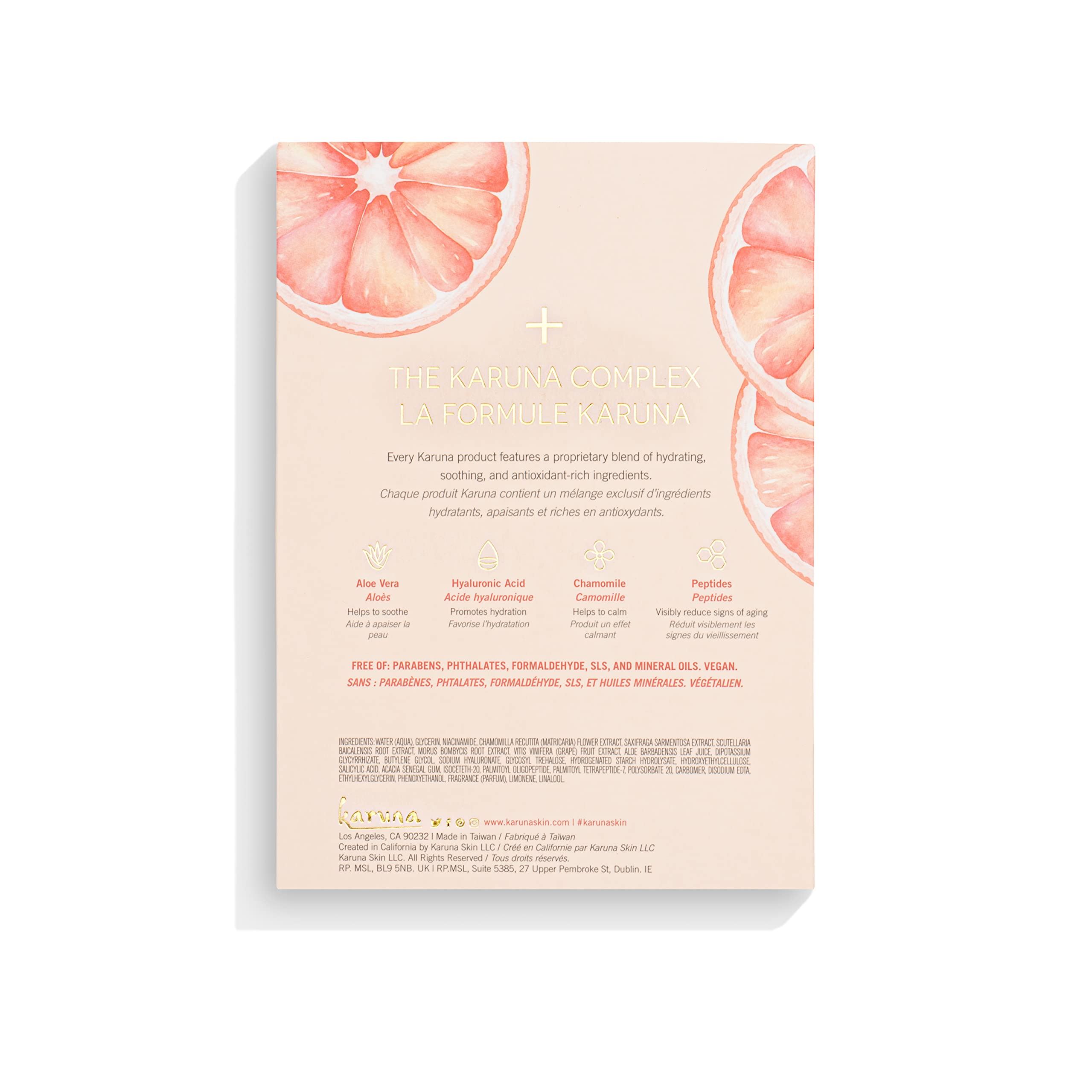 Karuna Skin - Brightening+ Sheet Masks For Radiant Skin, Hydrating Face Mask Skin Care Essential, Face Mask With Grapefruit Seed