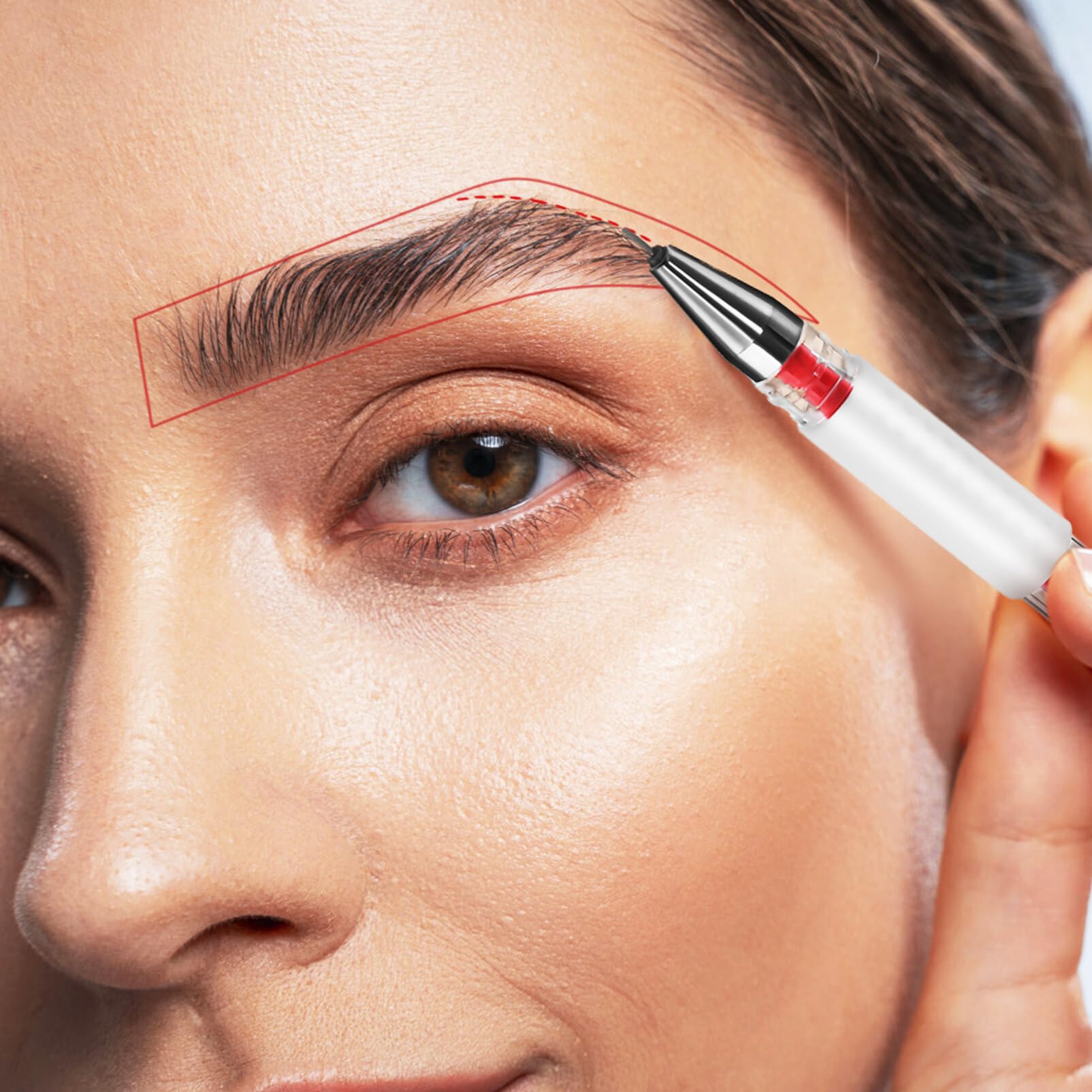 minkissy Eyebrow Mapping Pen Red Microblading Eyebrow Pen Microblading Pen Pen Eyebrow Makeup Position Mapping Mark Tools for Ey