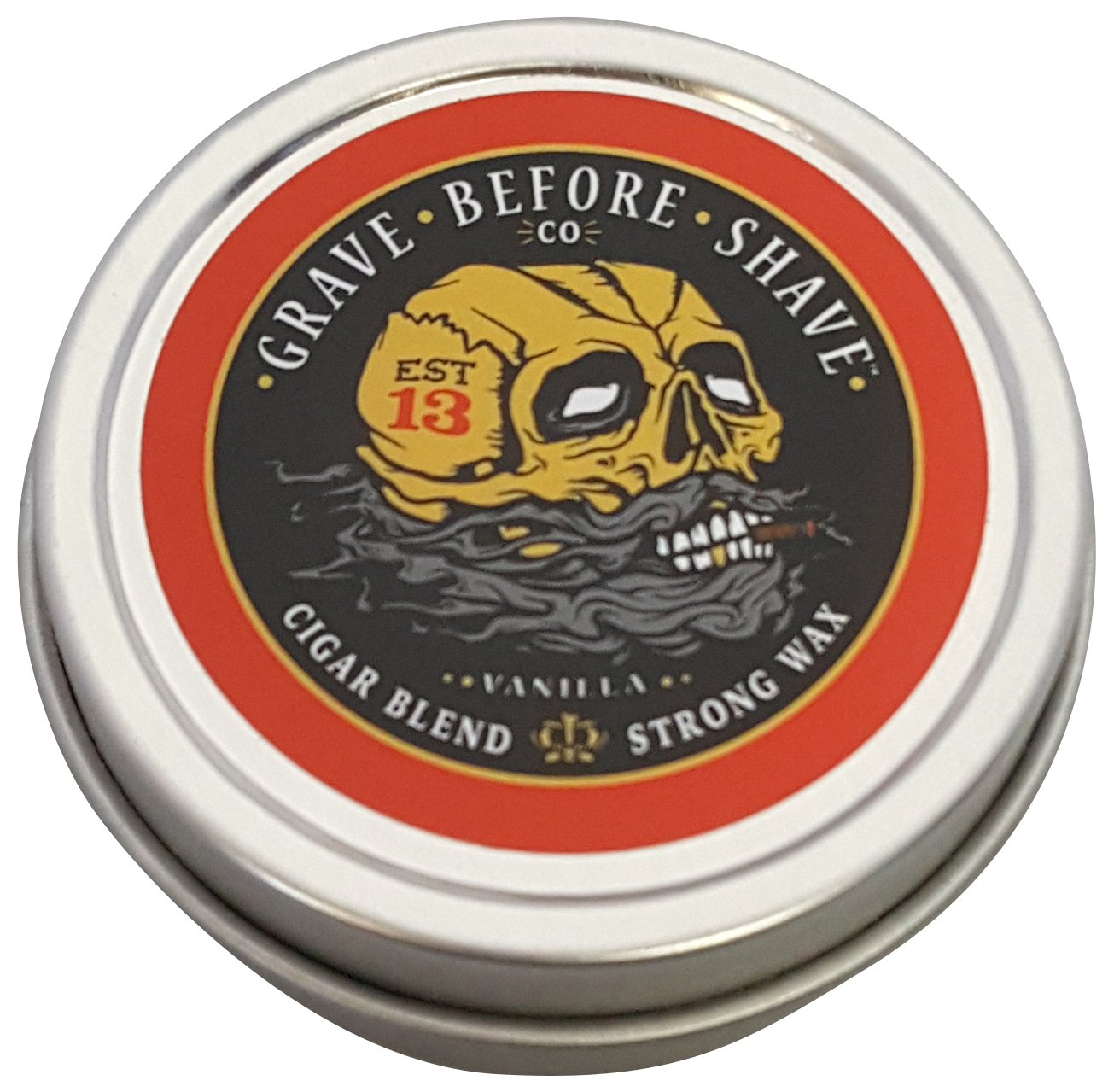 Grave Before Shave Fisticuffs Cigar Blend Strong Hold Mustache Wax 1 OZ. Tin