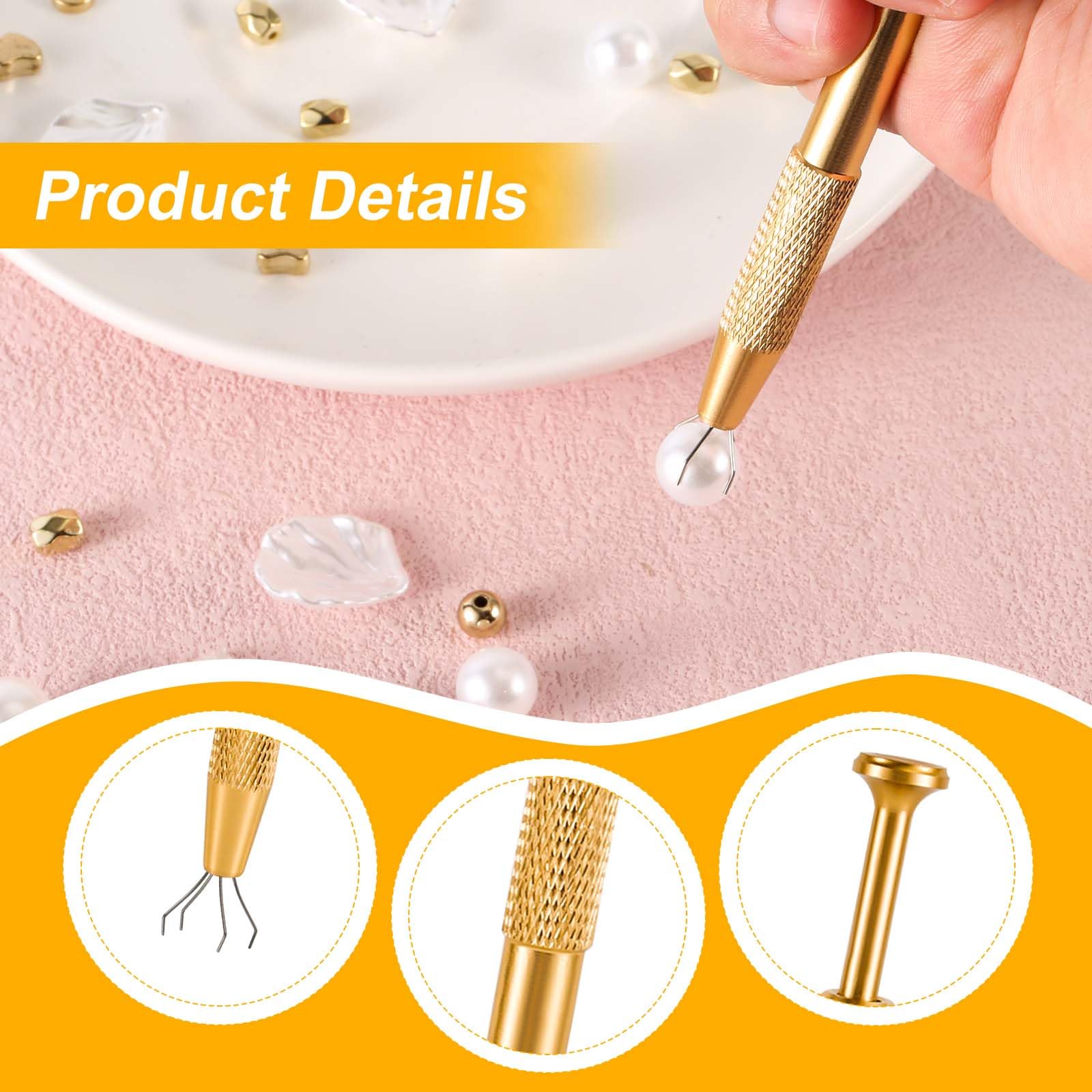 4Pcs 4-Claw Jewelry Pick Up Tool, Stainless Steel Piercing Ball & Jewelry Grabber Ic Chip Pickup Tool Diamond Tweezers Prong Hol