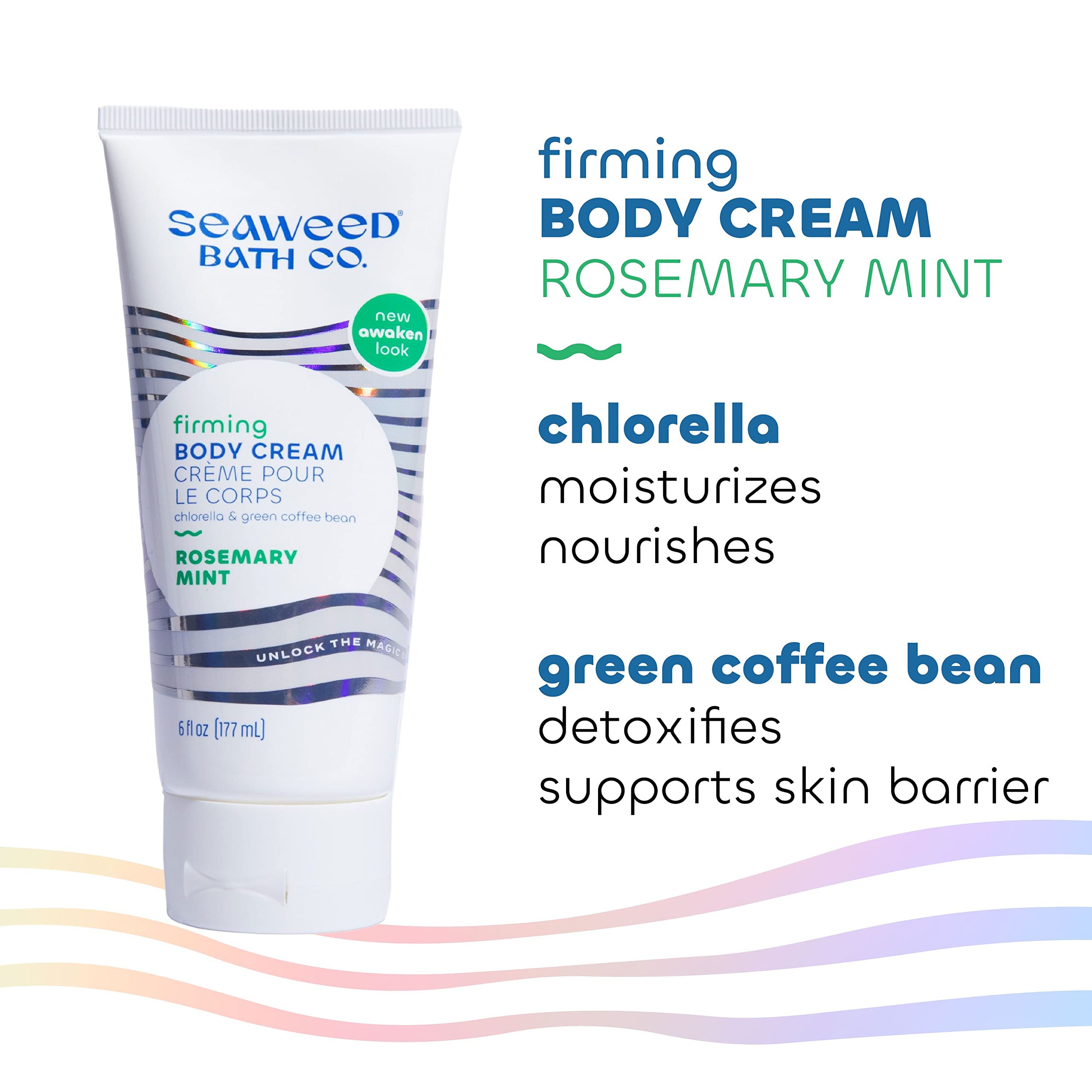 Seaweed Bath Co. Firming Body Cream, Rosemary Mint Scent, 6 Ounce (Pack Of 2), Skin Toning Hand & Body Lotion Moisturizer For Dr