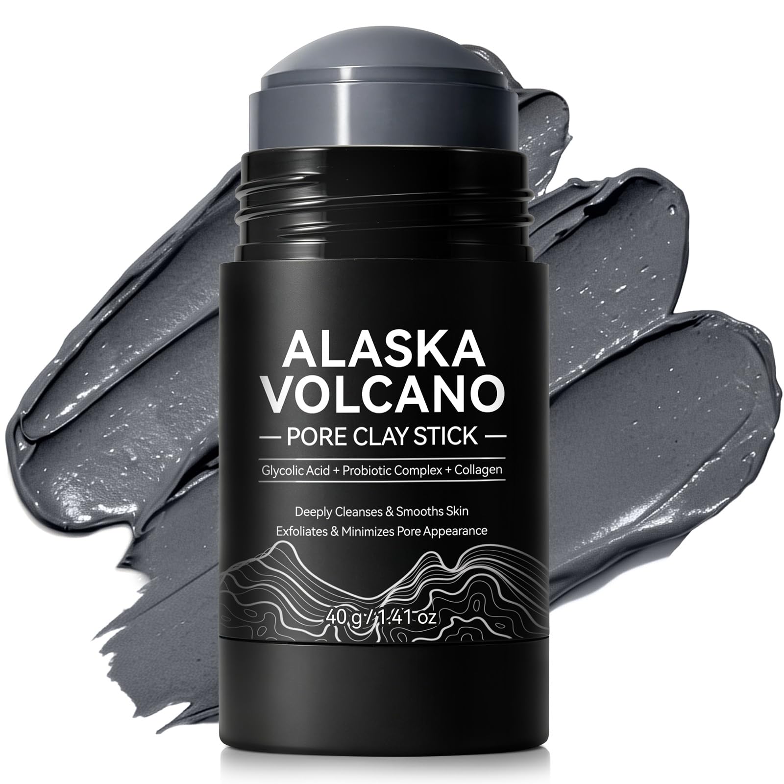 Alaska Volcano Pore Clay Stick Deep Cleansing Blackhead Mask Stick,1.41FLOZ