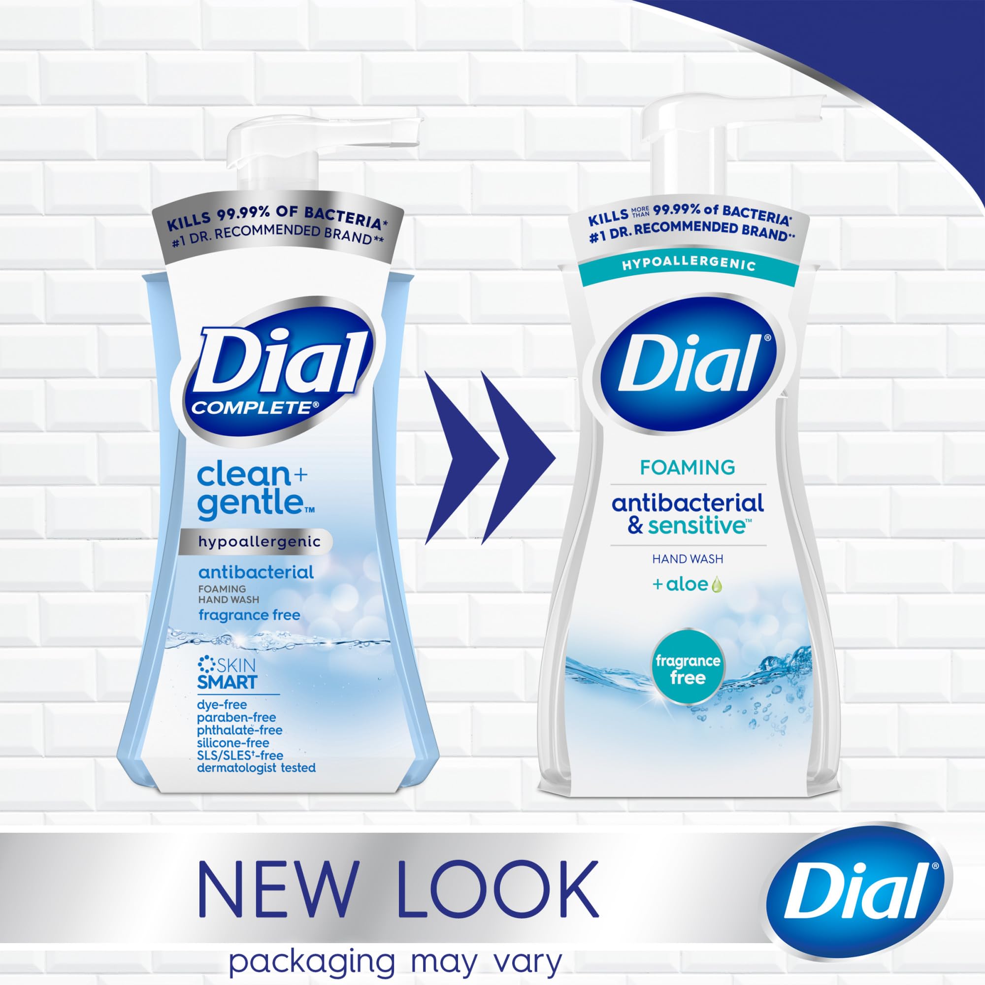 Dial Antibacterial & Sensitive Foaming Hand Wash, Fragrance Free, 7.5 Fl Oz Pack Of 6