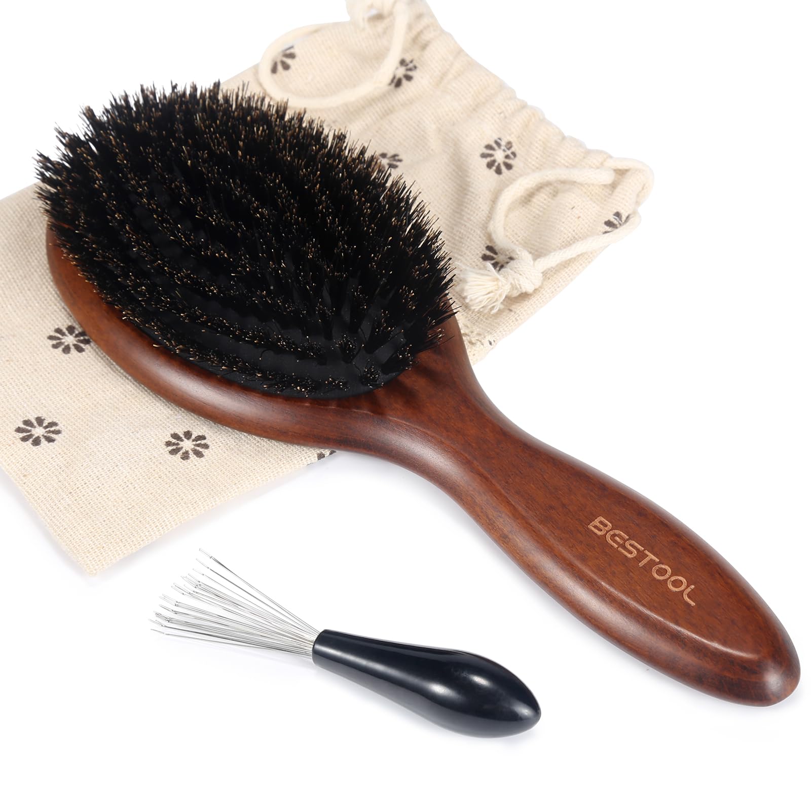 BESTOOL Hair Brush, Boar Bristle Hair Brushes for Women Men Kids, Boar Bristle Brush for Hair Smoothing, Everyday Brush Enhances