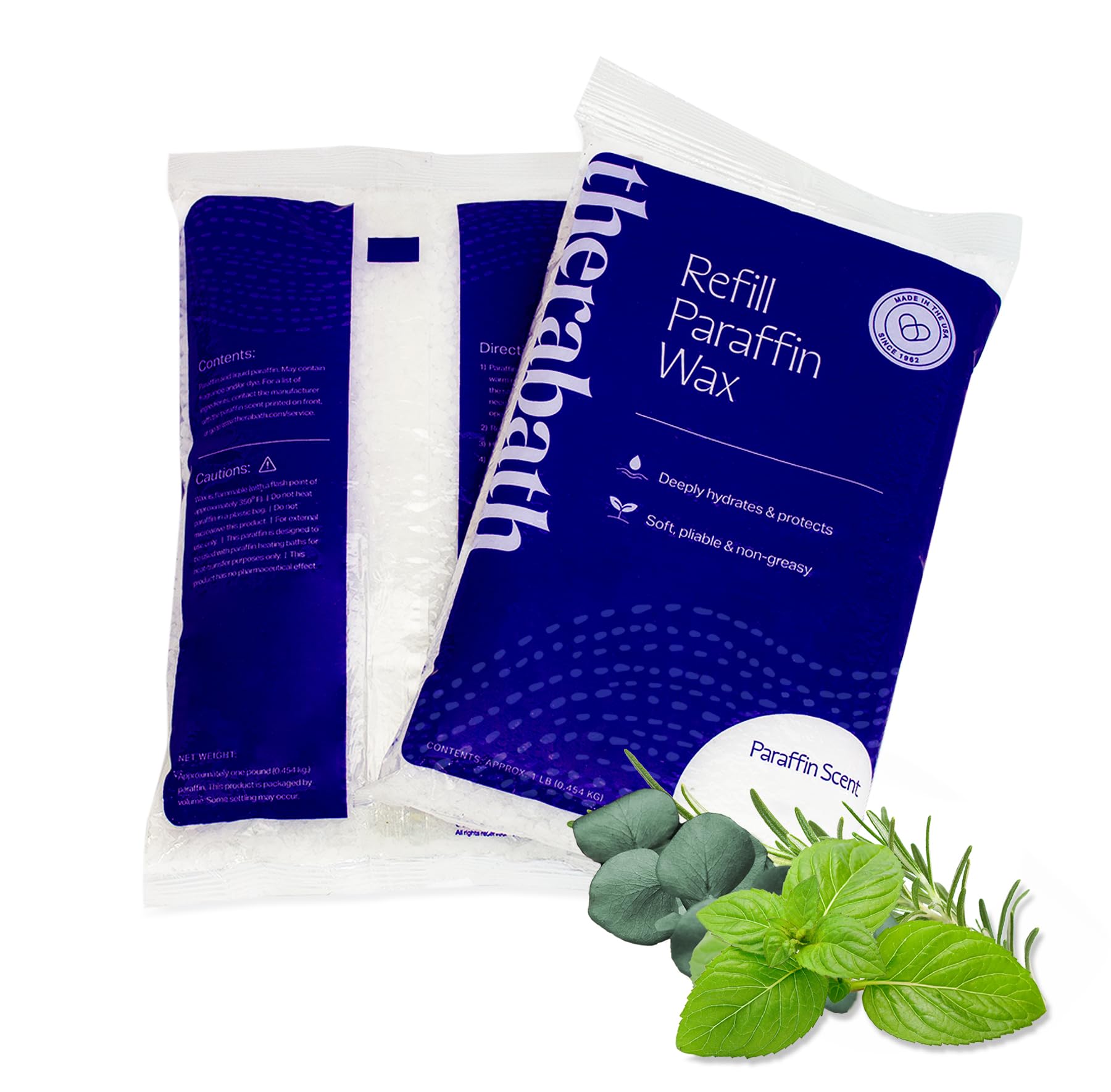 Therabath Paraffin Wax Refill - Thermotherapy - For Hands, Feet, Body - Deeply Hydrates - Made in USA, 6 lb. Eucalyptus Rosemary