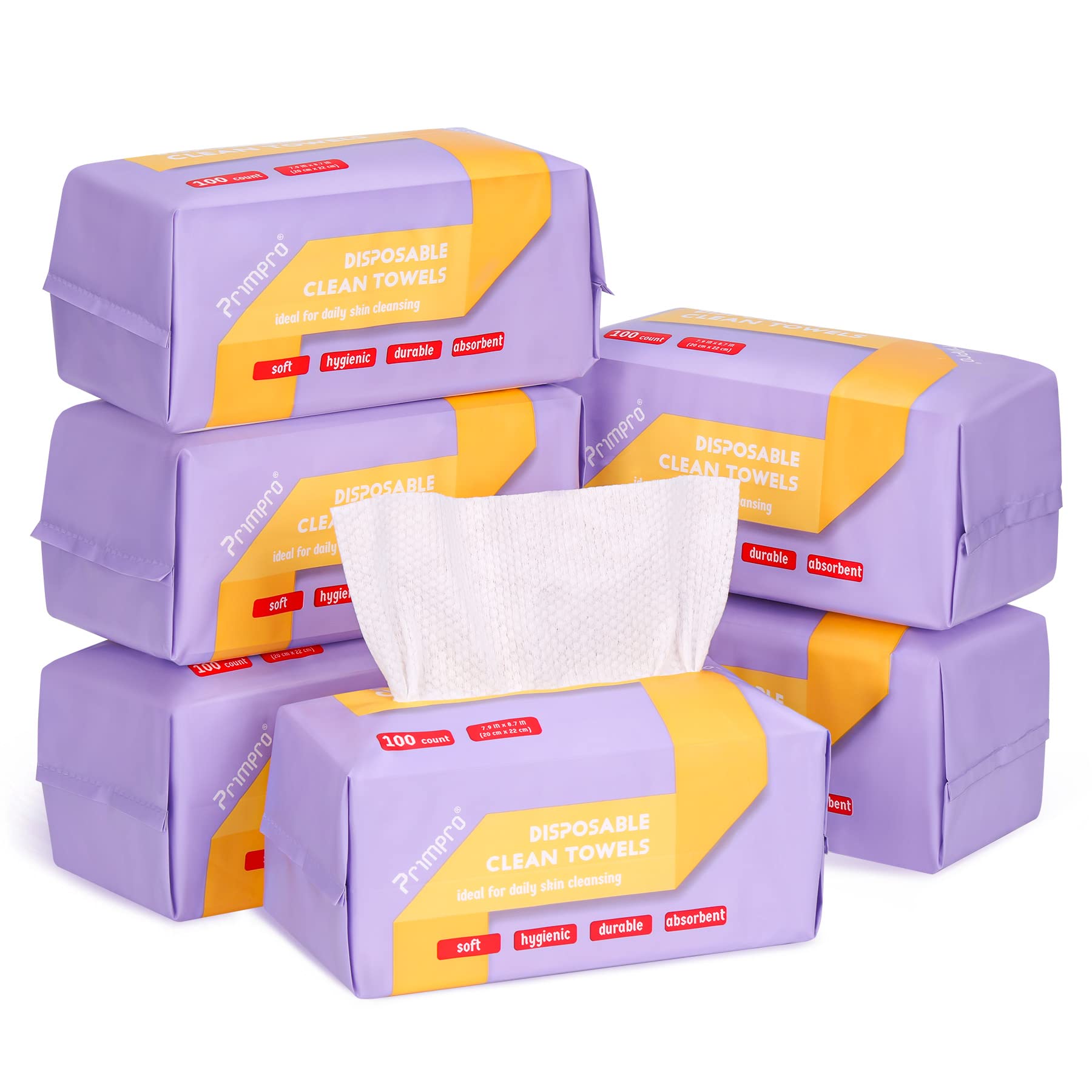 Primpro 600 Count Disposable Face Towels For Bathroom Guest Hand Washcloth Lint-Free Dry Wipes Biodegradable Facial Cleansing To
