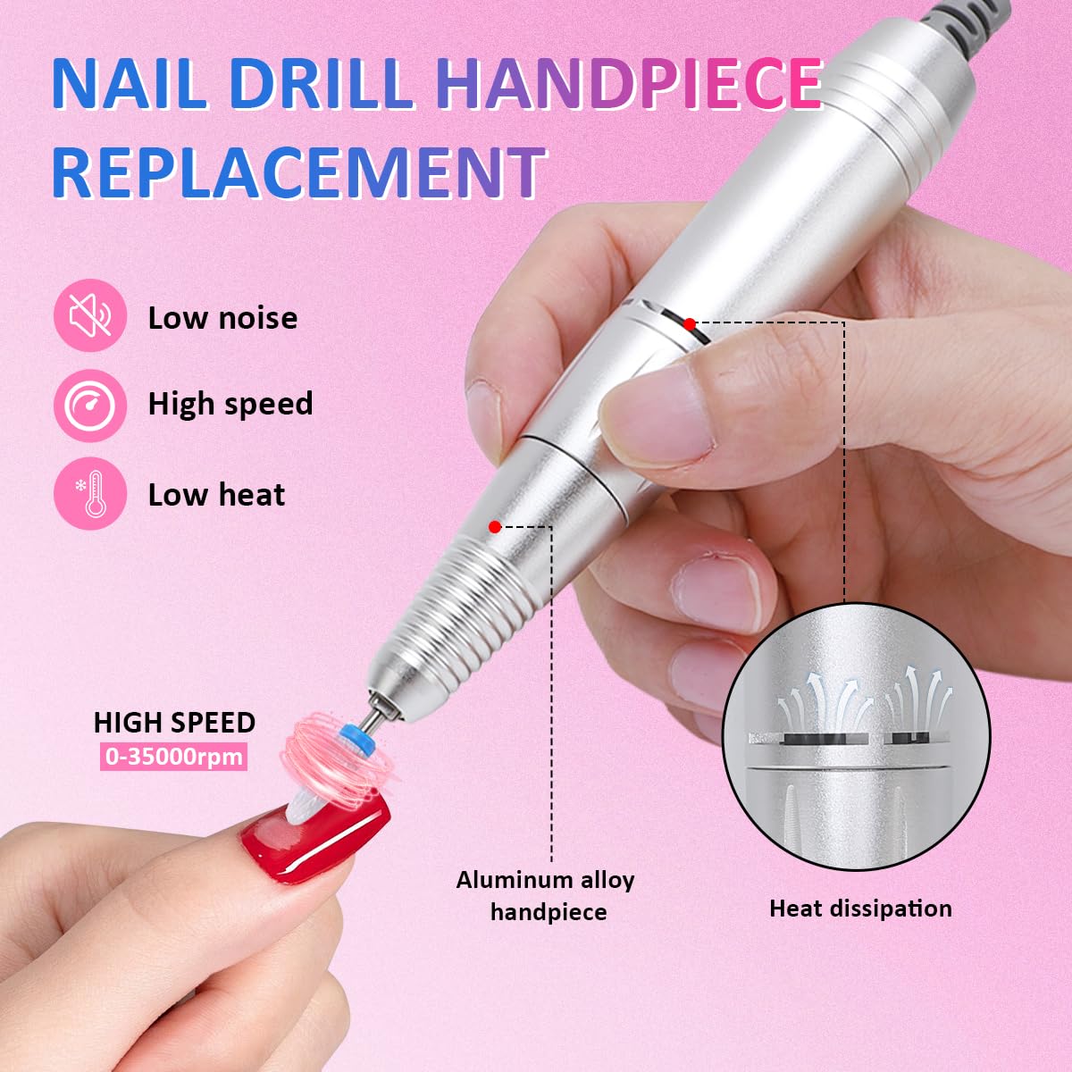 Nail Drill Handpiece Replacement,Nail Drill Handpiece Replacement,Nail Art Drill Handpiece Nail Drill Handle Machine Electric Ac