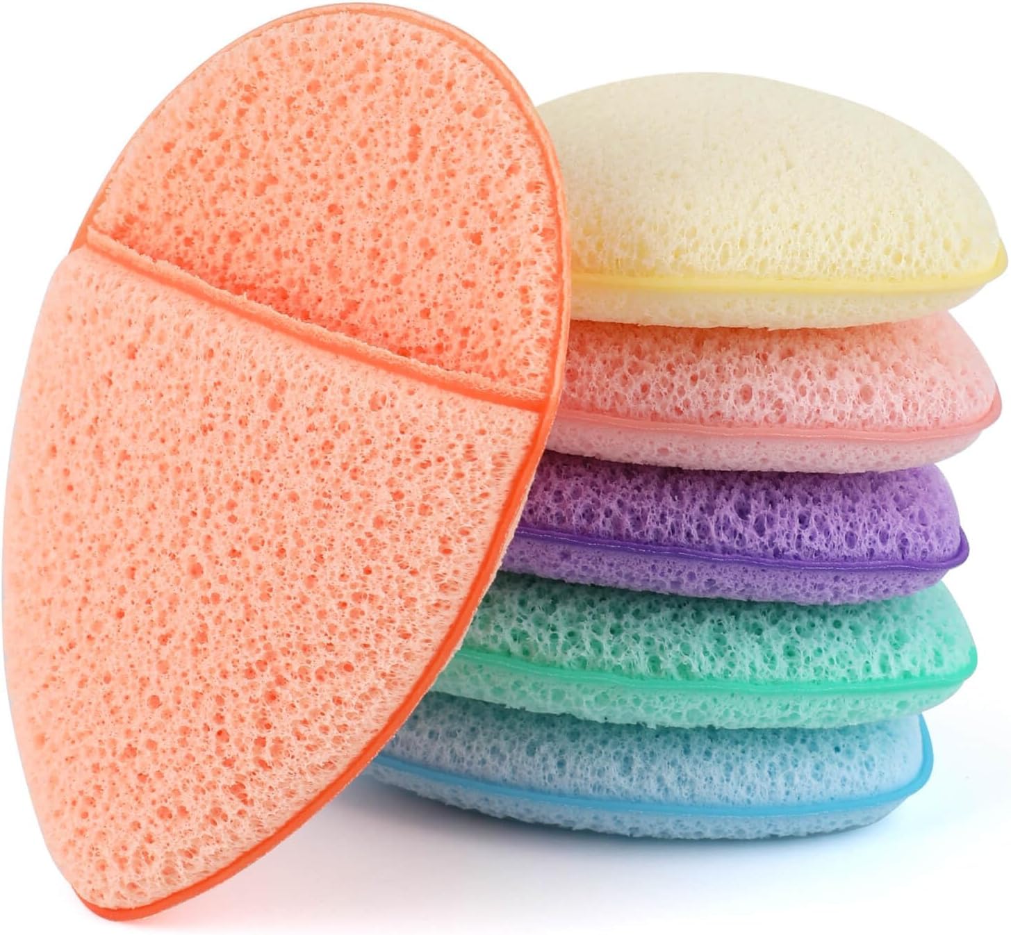 Face Cleansing Sponge Makeup Remover Sponge Set, Cleansing Puff, Colorful Facial Sponges For Face Wash, Facial Sponges For Face 