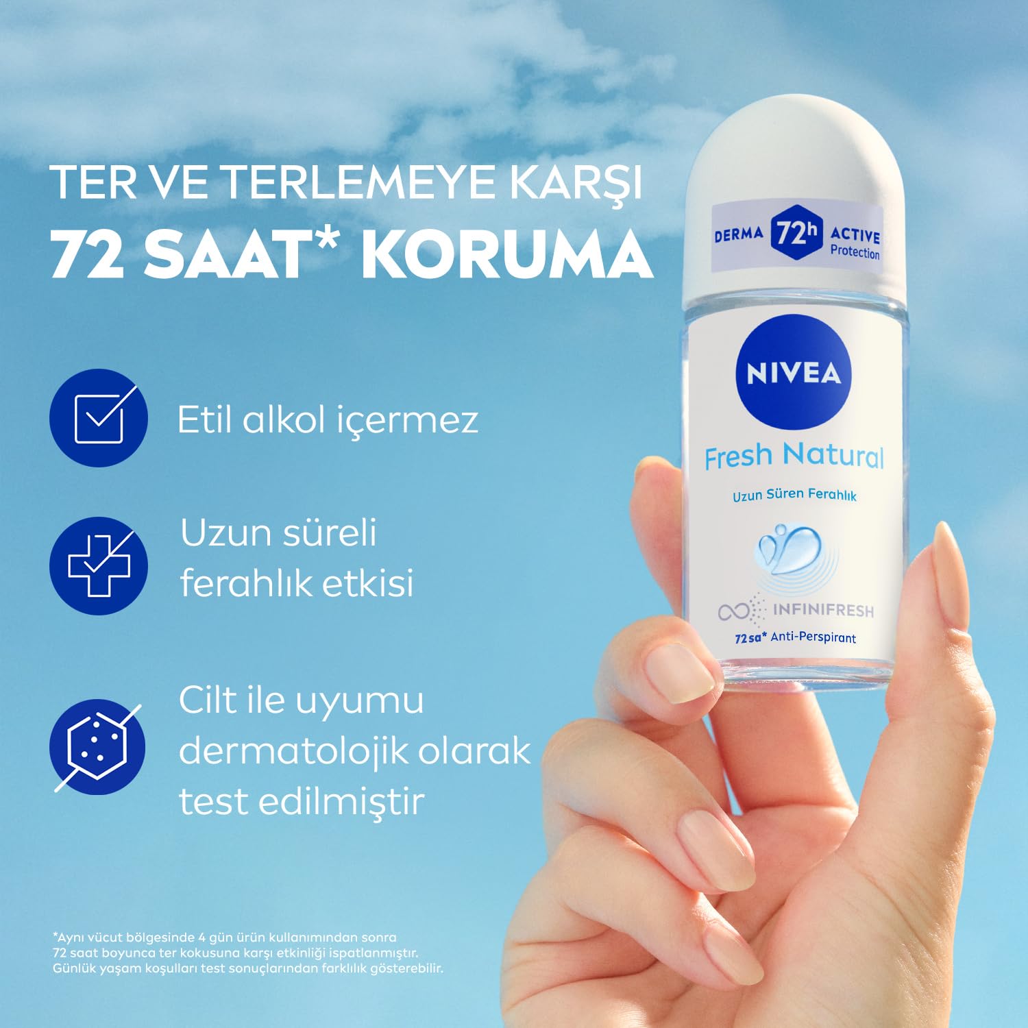 Nivea Fresh Natural Roll-On Deodorant Pack of 3 x 50 ml