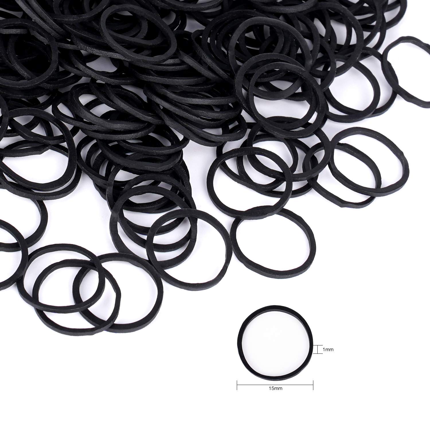 12A Small Black Rubber Bands for Hair Ties Elastics Mini Toddler Braids Ponytail Holders for Baby girls Infants kids Thick Hair