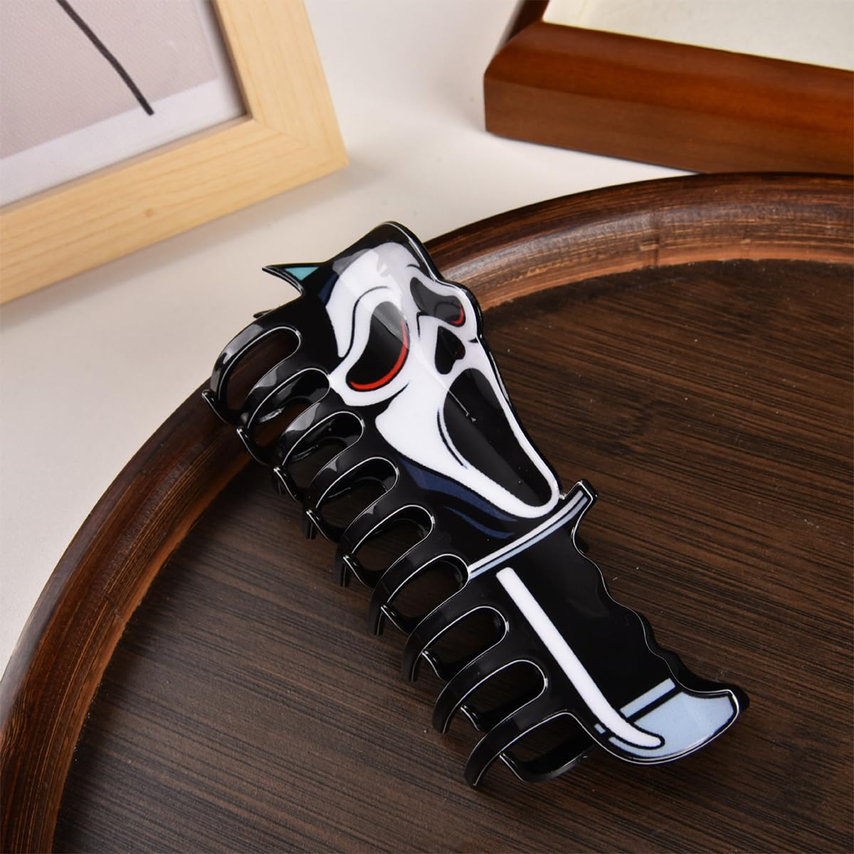 1 Pcs Halloween Hair Clips White Cute Ghost Hair Claw Clips Acrylic Claw Clips Gothic Grace Design Hair Barrettes Cute Ghost Hai