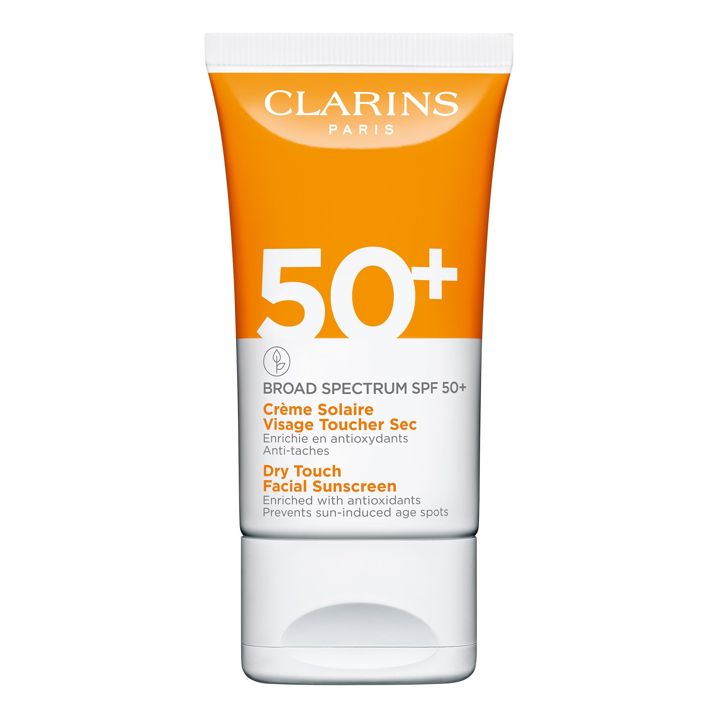 Clarins Dry Touch Face Sunscreen | Broad Spectrum SPF 50+ | UVA/UVB Protection | Lightweight and No White Cast | Enriched with A