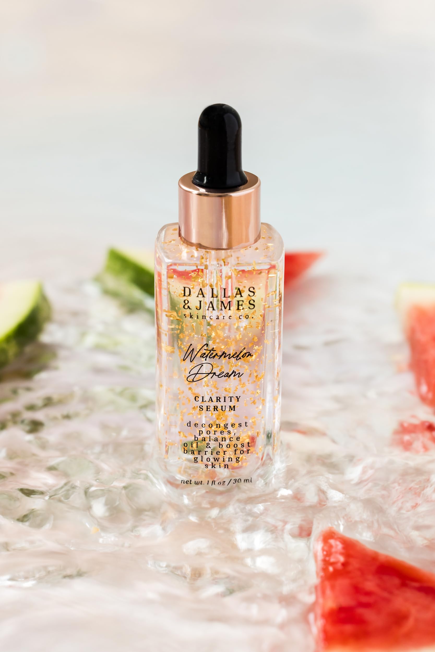 Dallas & James Skincare Co. Watermelon Dream Clarity Serum - With Cloudberry - Hydrate & Clear Clogged Pores With Salicylic Acid