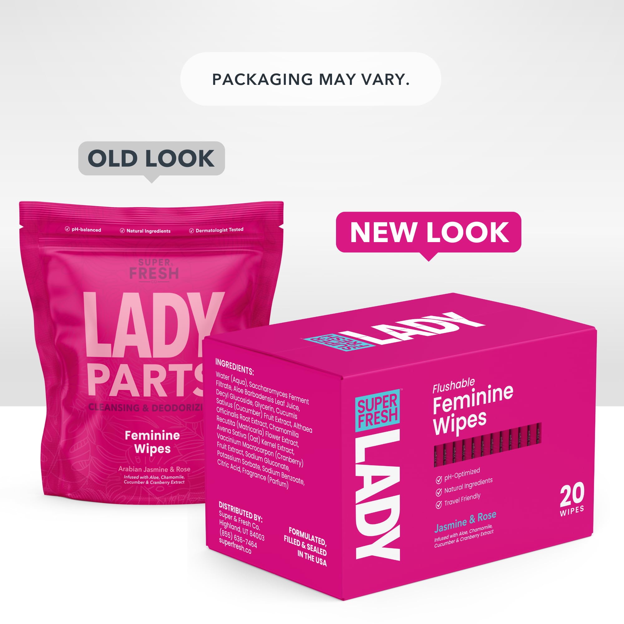 Lady Parts Feminine Wipes - Flushable Wet Wipe For Women - Ph Optimized For Privates, Body, Booty, & Face - Good For Travel & In