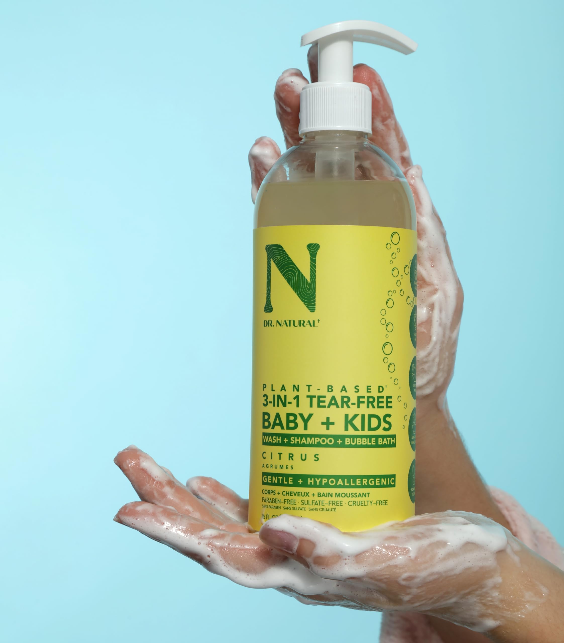 Dr. Natural 3-In-1 Tear-Free Baby Plus Kids Soap, Citrus, 16 Oz - Plant ...