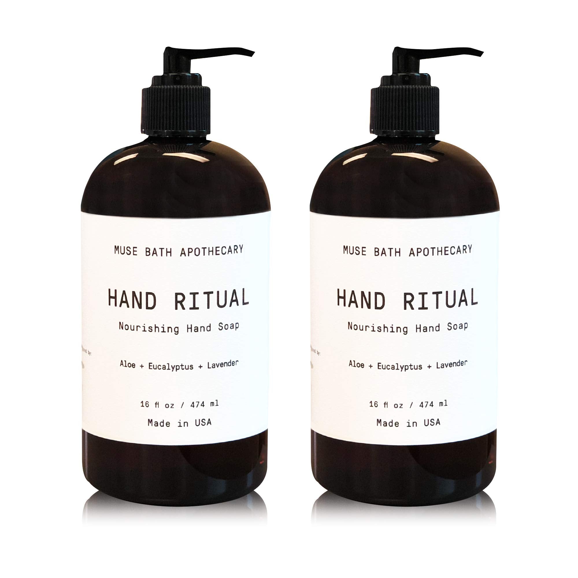 Muse Apothecary Hand Ritual - Aromatic Hand Soap, 16 oz, Aloe + Eucalyptus + Lavender, 2 Pack, Infused with Natural Essential Oils