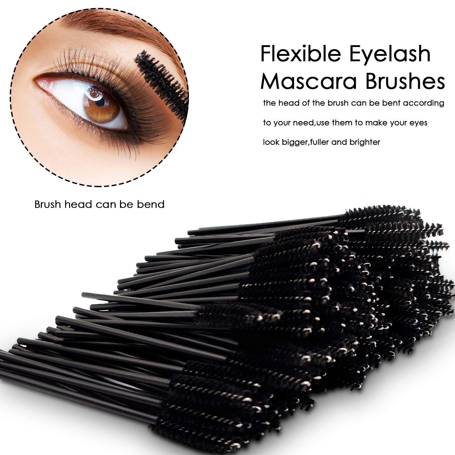 300 Pcs Disposable Mascara Wand Eyelash Brush for EyeLash Extension Supplies