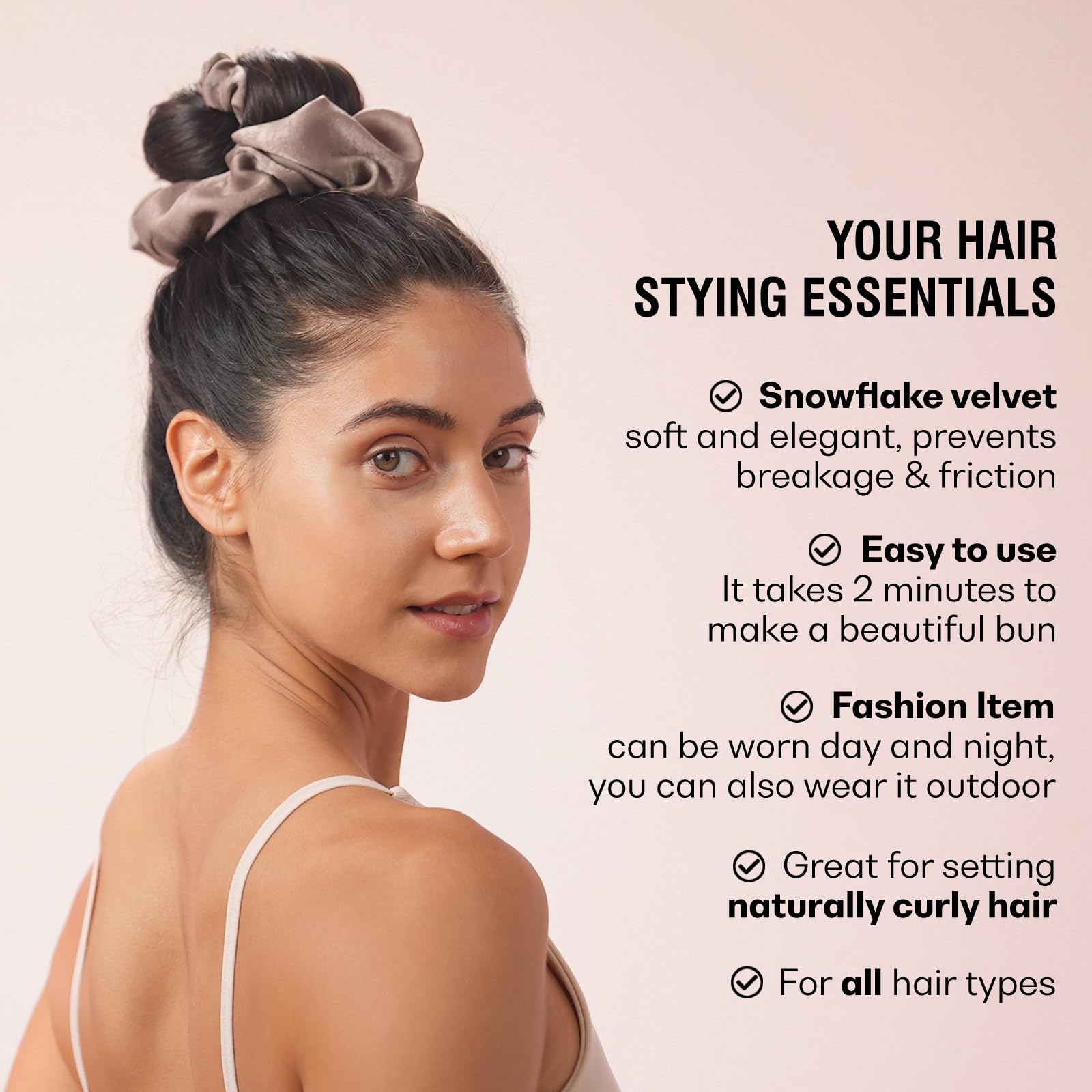 BLINKEEN Heatless Curling Scrunchie, Heatless Hair Curler to Sleep In, No Heat Curls for Long Hair, Soft Sleep Hair Roller