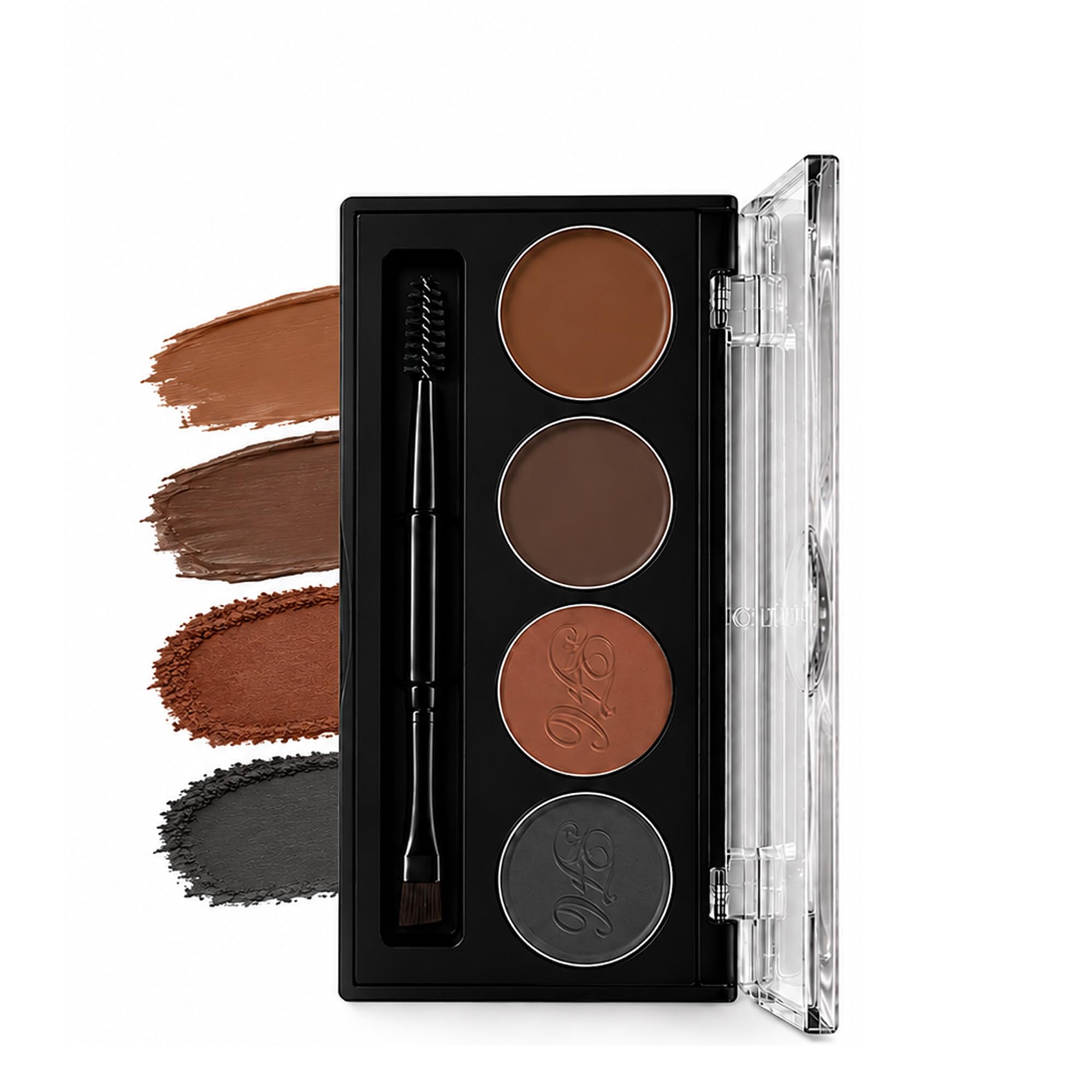 Fashion Colour 4 In 1 Eyebrow Palette With Powder & Gel | Long Lasting Brow Kit With Angled Brush | Brow Shaping, Filling & Sett
