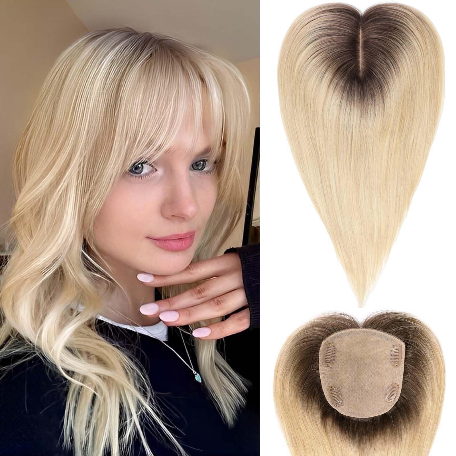 HAIRCUBE Hair Topper 5''*5.5'' Base Hair Toppers for Women Real Human Hair