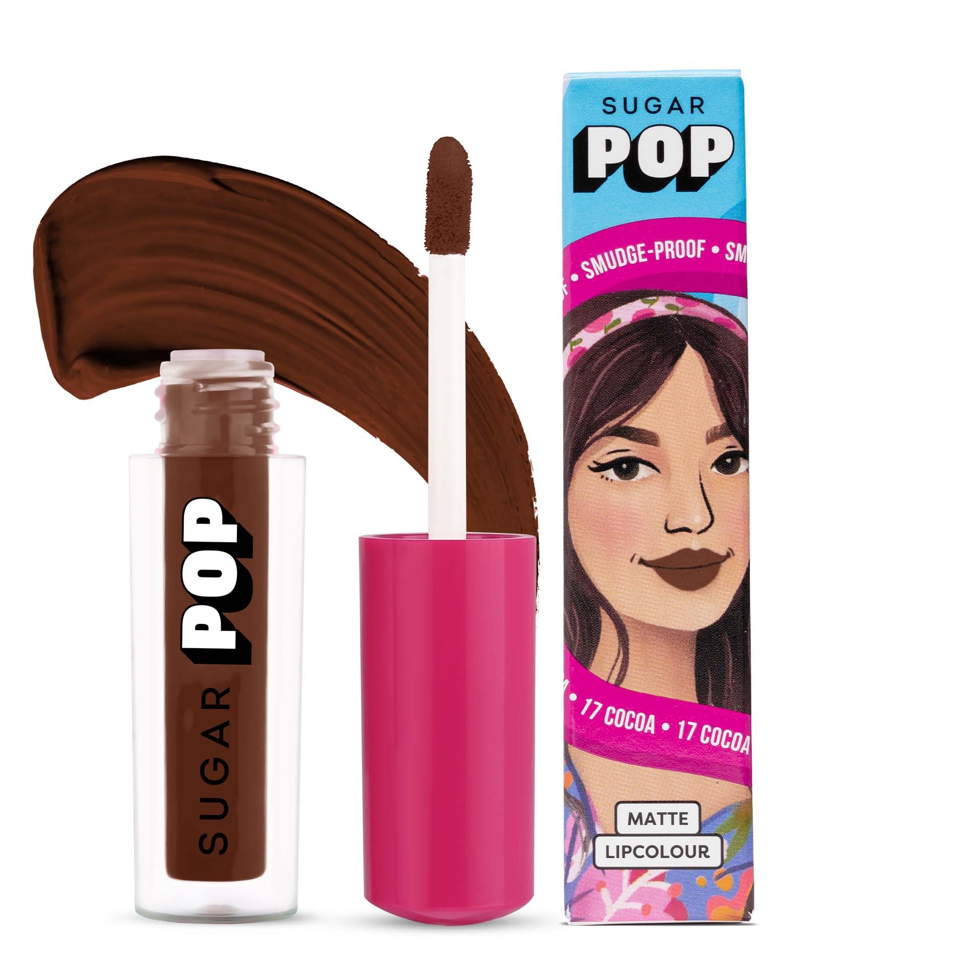 Sugar Pop Matte Lipcolour | Vitamin E | SuperPigmented | SmudgeProof | 1.6 Ml  17 Cocoa
