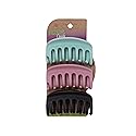 Goody Planet Sustainable Round Claw Clips - 3 Count, Assorted Bright Colors - Great For Easily Pulling Up Your Hair - Pain-Free
