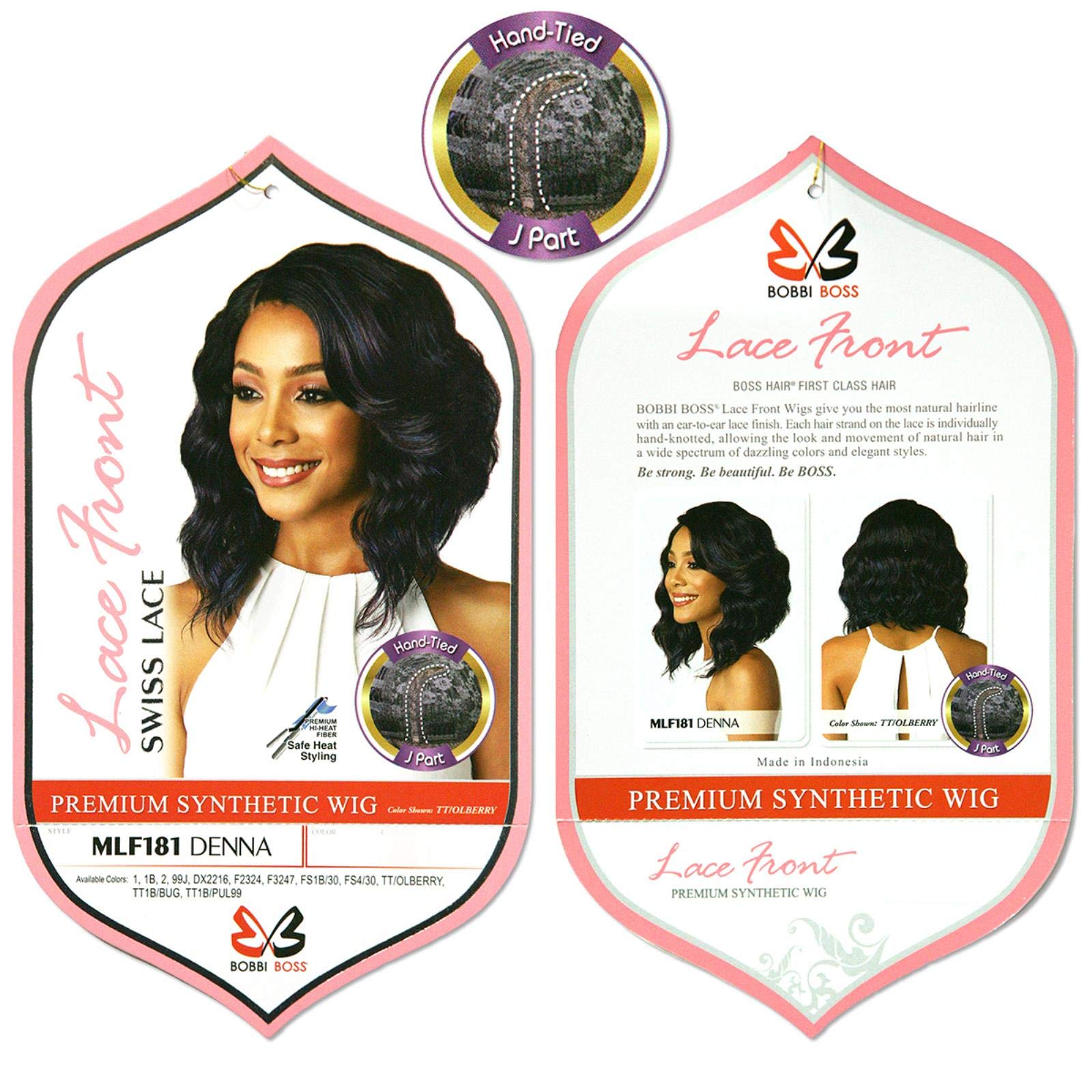 Bobbi Boss Premium Synthetic Lace Front Wig - Mlf181 Denna (Tt1B/Pul99)