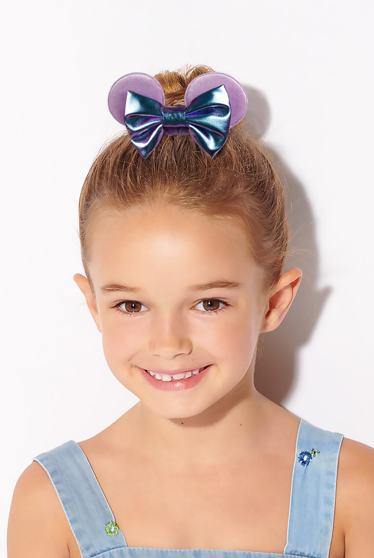 Wovowovo Mouse Ear Hair Scrunchies, 2 Count Mermaids Velvet Hair Ties For Ponytail, Cute Hair Accessories For Women And Girls, P