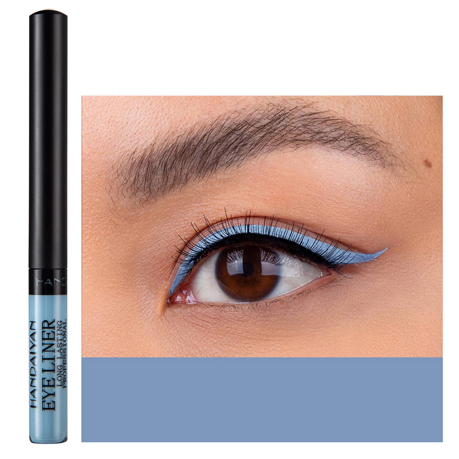 Dekrion Liquid Eyeliner, Matte Colored Eyeliners, Gray-Blue Eyeliner, White Black Red Brown Green Purple Waterproof High-Pigment