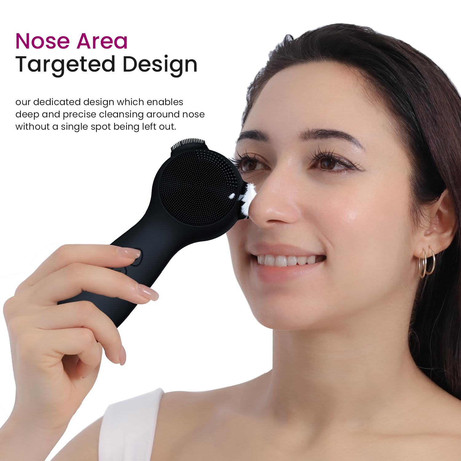 Silicone Face Scrubber Exfoliator Electric For Men Women, Rechargeable Facial Cleansing Brush With Wireless Charging Dock, Water