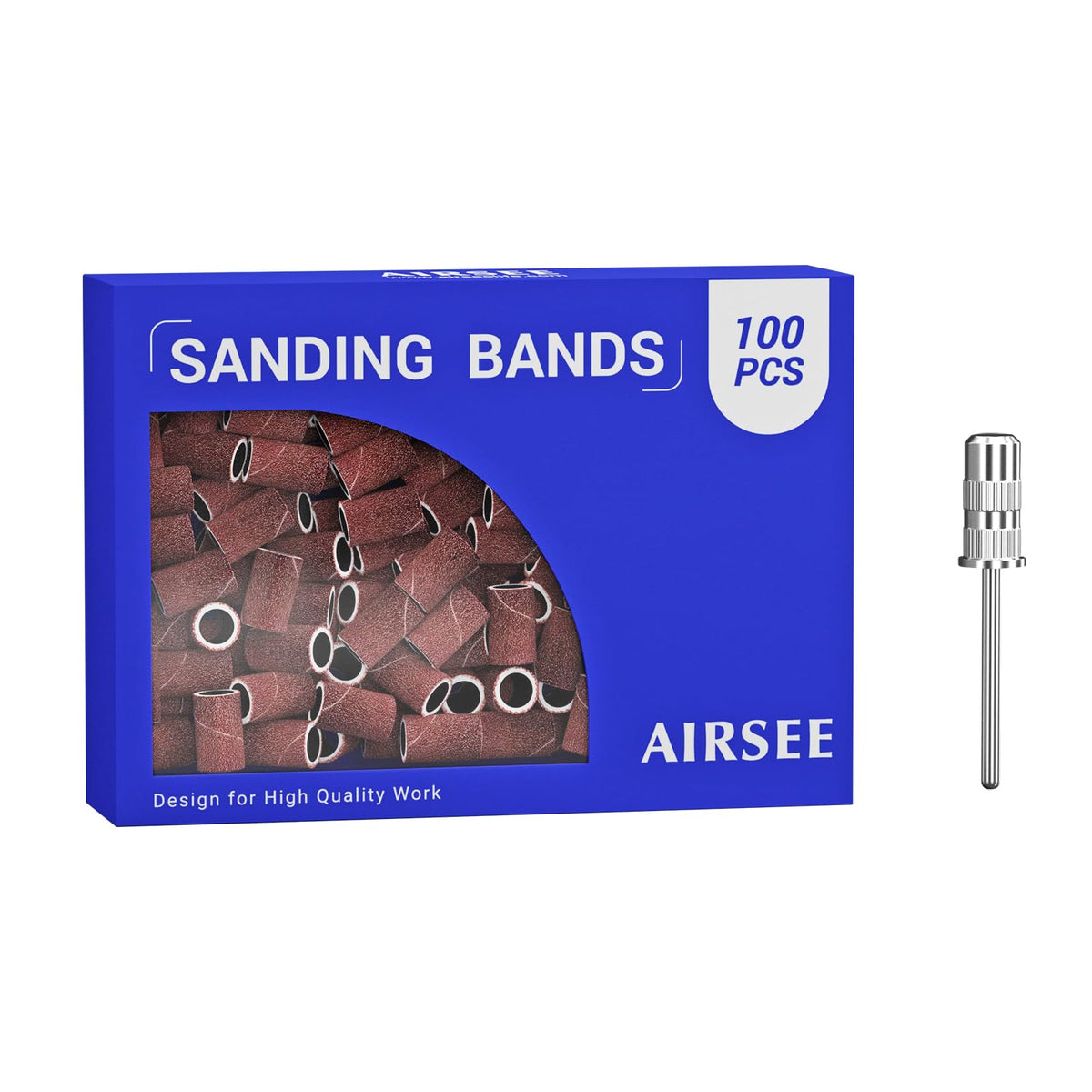 Airsee Sanding Bands For Electric Nail Drill 100 Piece Set 180 Grit Me ...