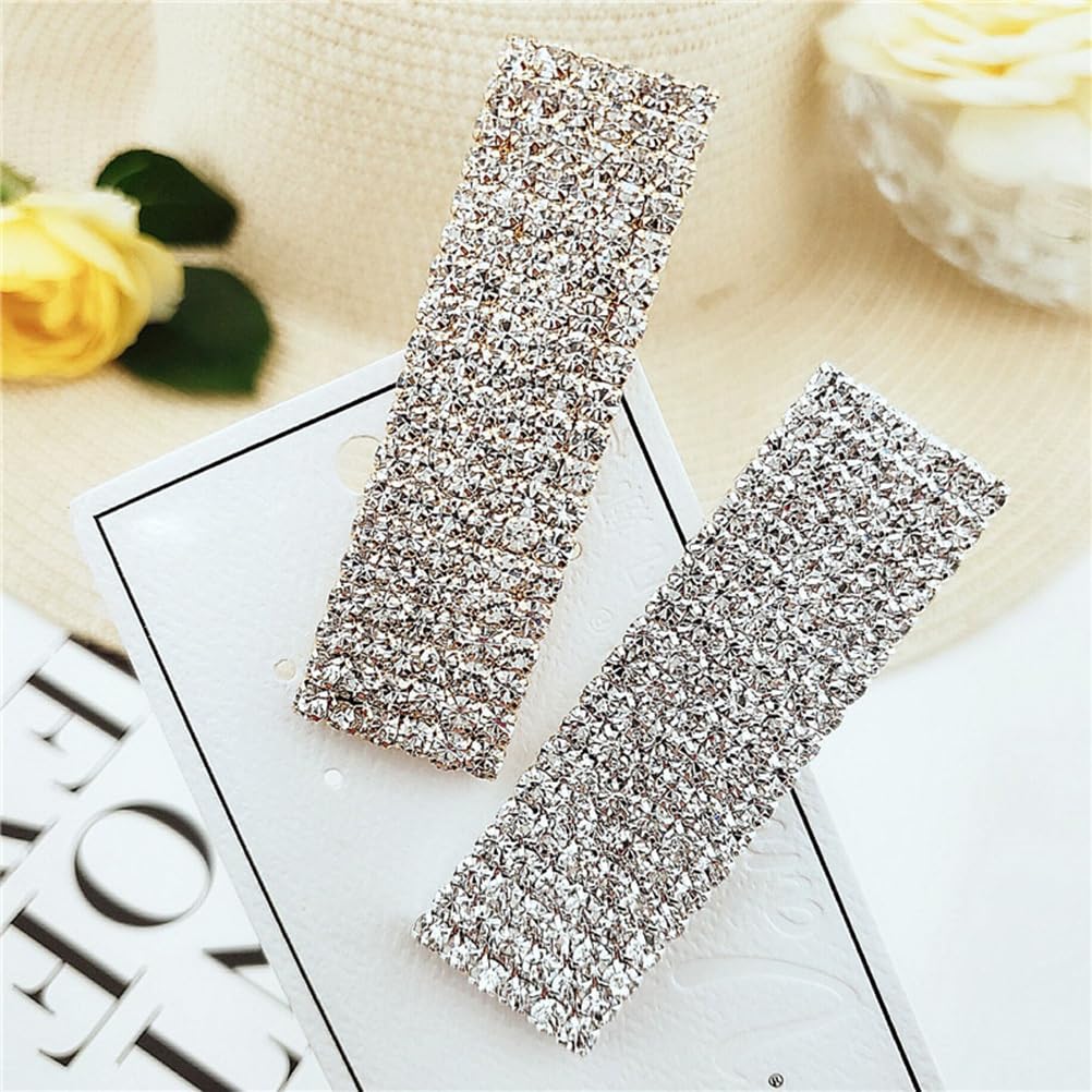 NOLITOY 2pcs Diamond Hairpins Hair Clips, Alloy Headdress Barrettes for Women and Girls, Decorative Black Rhinestone Hair Access