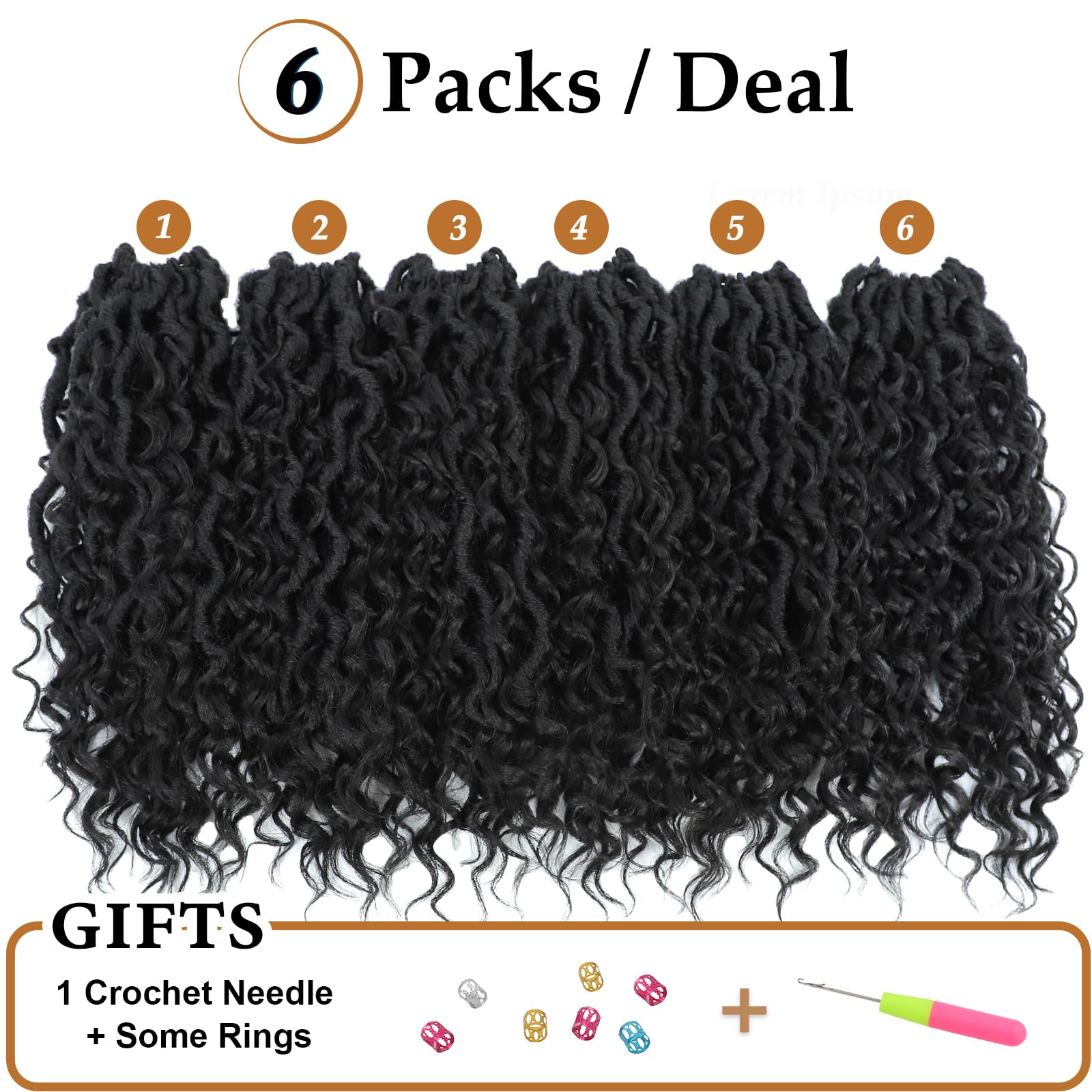 Forevery Faux Locs Crochet Hair 18 Inch Goddess Locs Crochet Hair 6 Packs Prelooped Crochet Hair For Black Women, Crochet Goddes