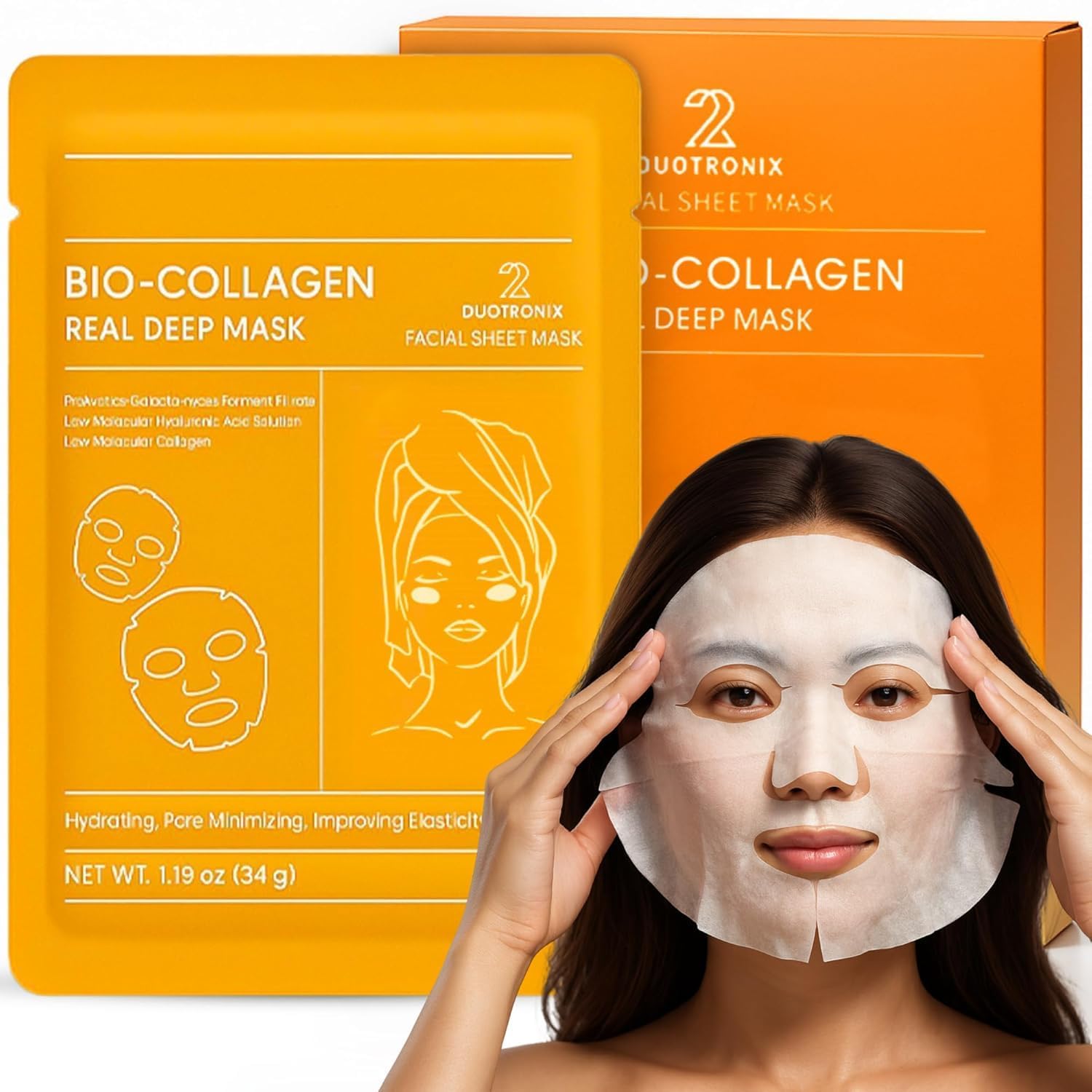 Duotronix Bio Collagen Overnight Korean Glass Skin Hydrogel Face Mask  Pack Of 3 | For Deep Hydration, Pigmentation, AntiAging