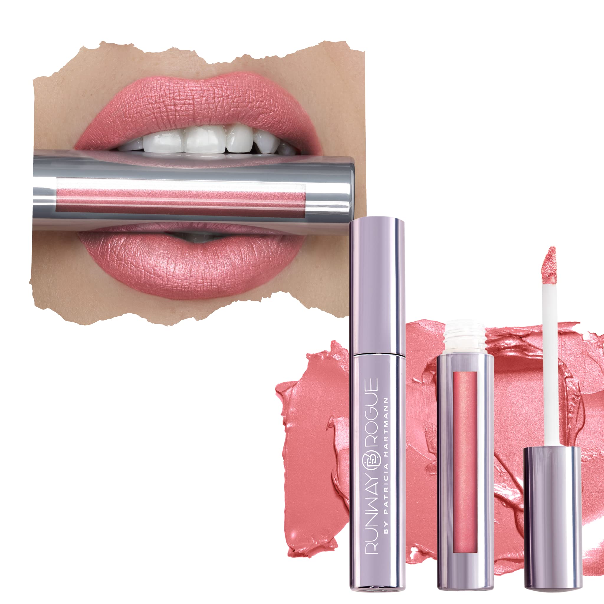 Runway Rogue Silk Glam Liquid Lipstick, Long Wear Frosted PinkLemonade Lipstick, Call Sheet