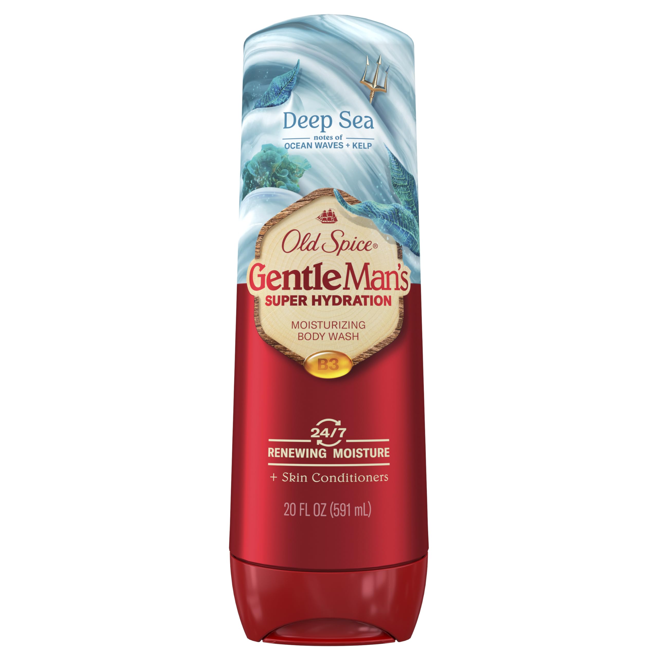 Old Spice Super Hydration GentleMans Body Wash, 24/7 Renewing Moisture, Gentle on Skin, Deep Sea Scent, 20 fl oz