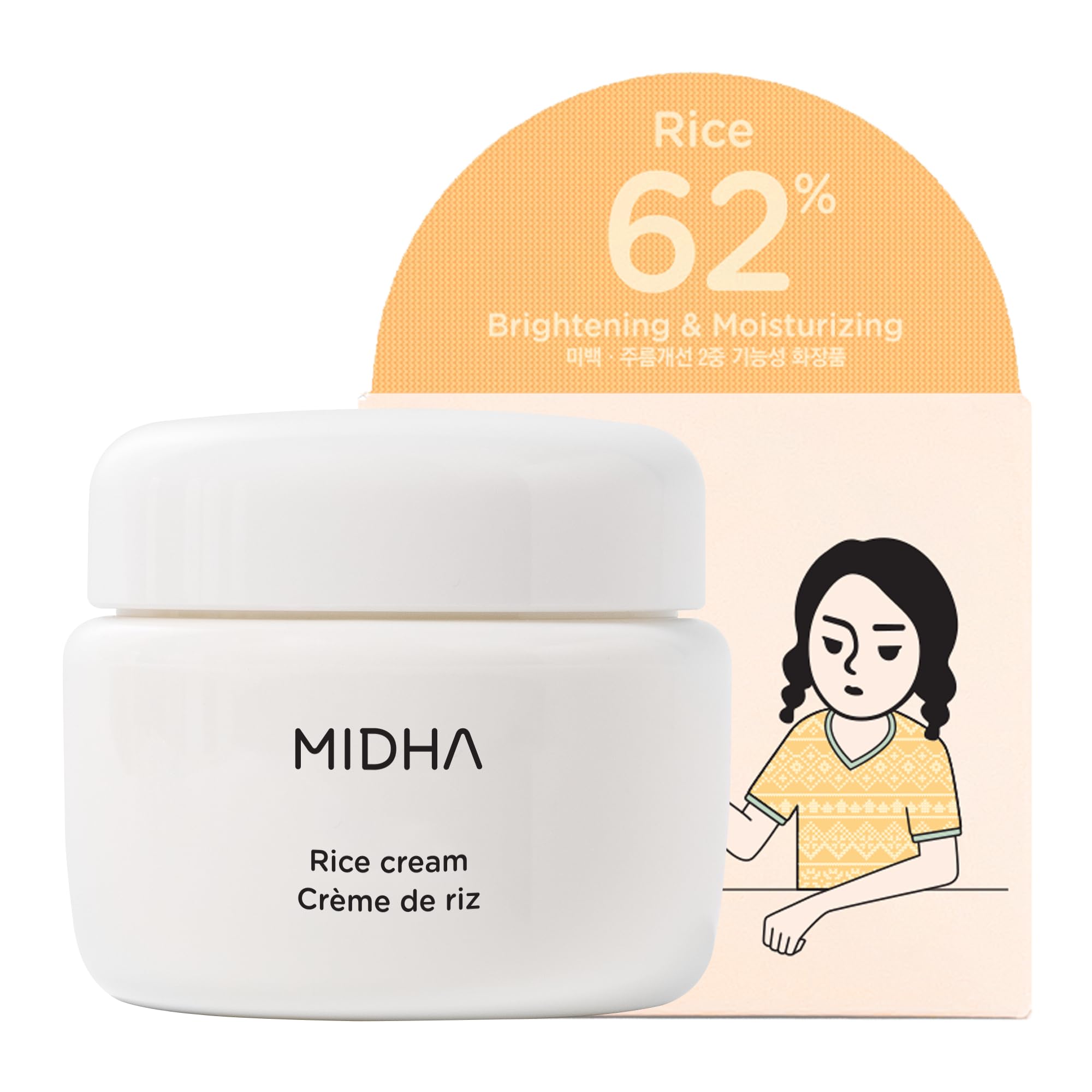 Midha Rice Cream 1.7Oz (50Gr) 63% Rice Water Day Cream