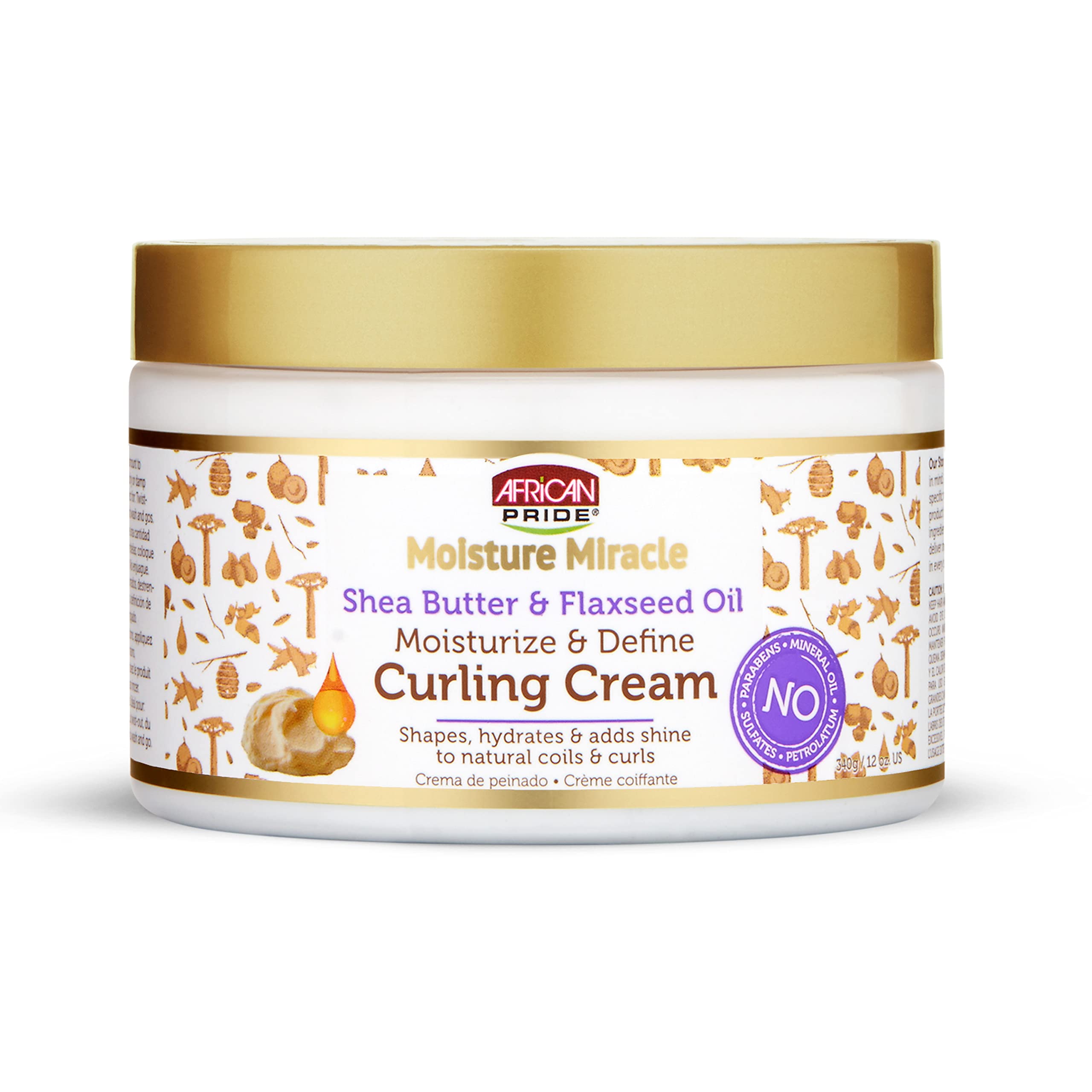 African Pride Moisture Miracle Curl Cream, Hydrate & Strengthen 12Oz (Pack Of 1)