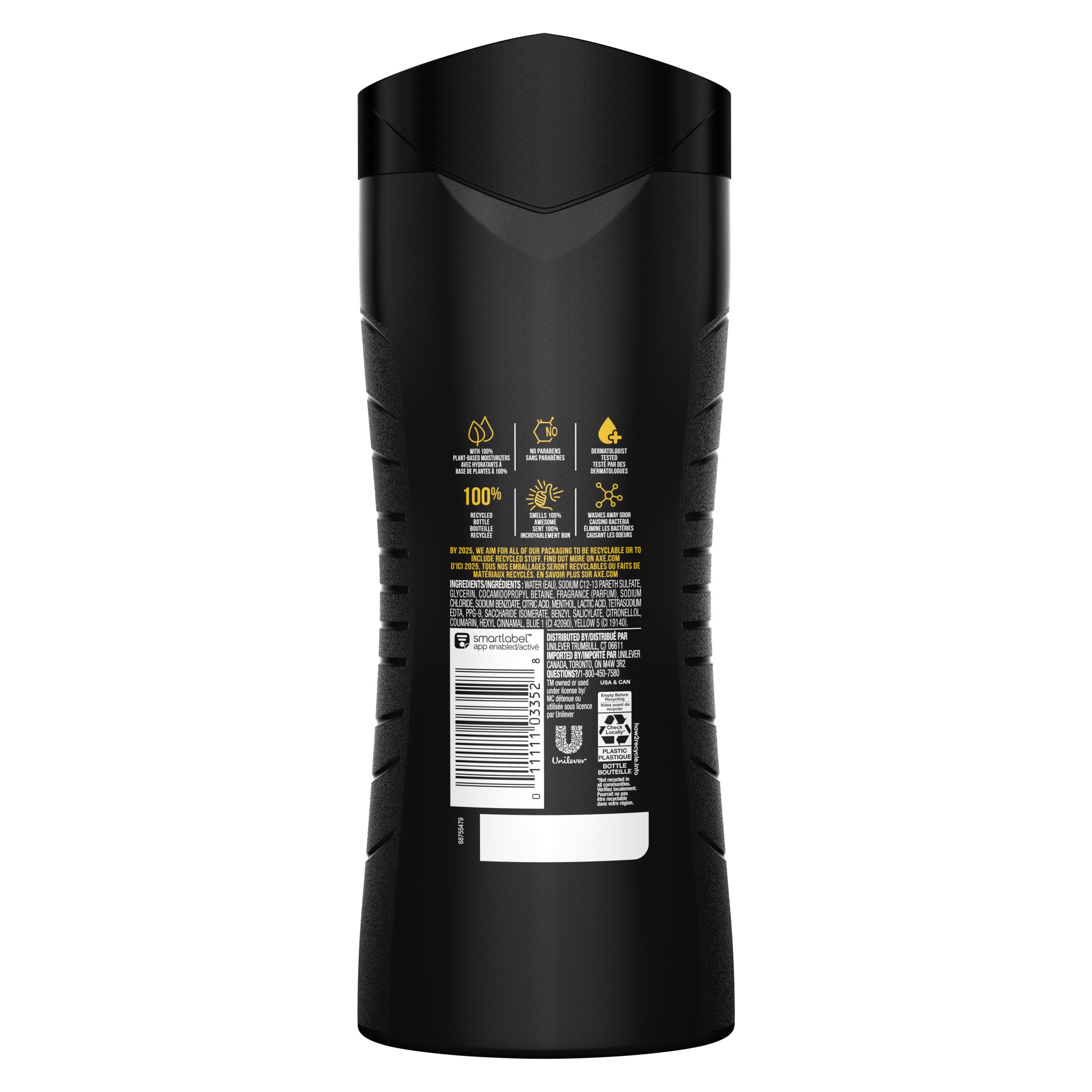 AXE Cool Ocean Men's Body Wash With Essential Oils 12H Refreshing Scent Body Wash For Men, Clean and Fresh Scent 16 oz
