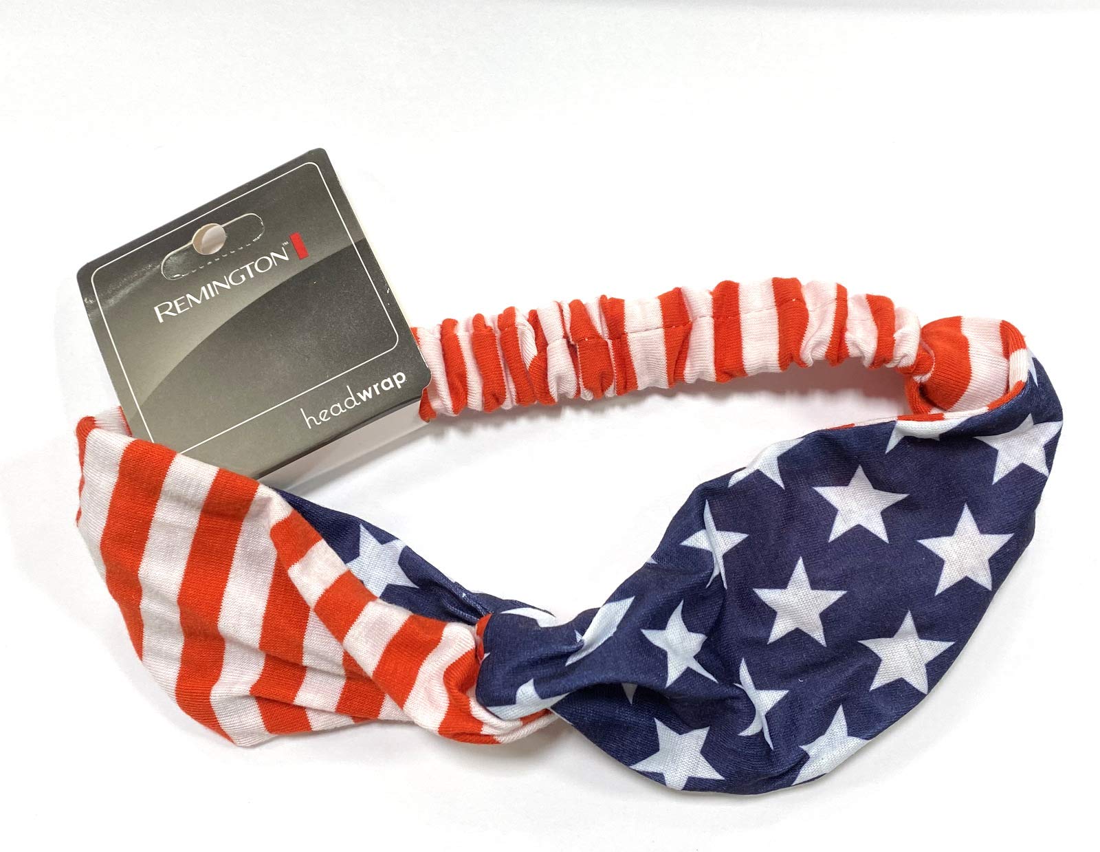 Remington American Flag Headband 3.5    Wide USA Hair Band Patriotic Twisted Headband Turban Style in Red White and Blue Stars &