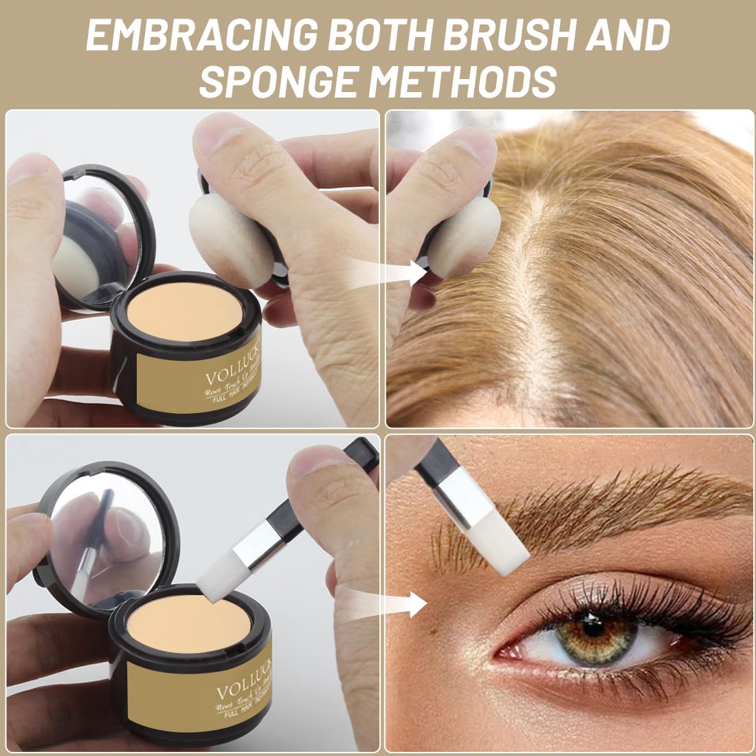 Volluck Root Touch Up Hair Powder Root Cover Up Hairline Shadow Powder Stick, Root Touch Up For Thinning Hair For Women And Men,