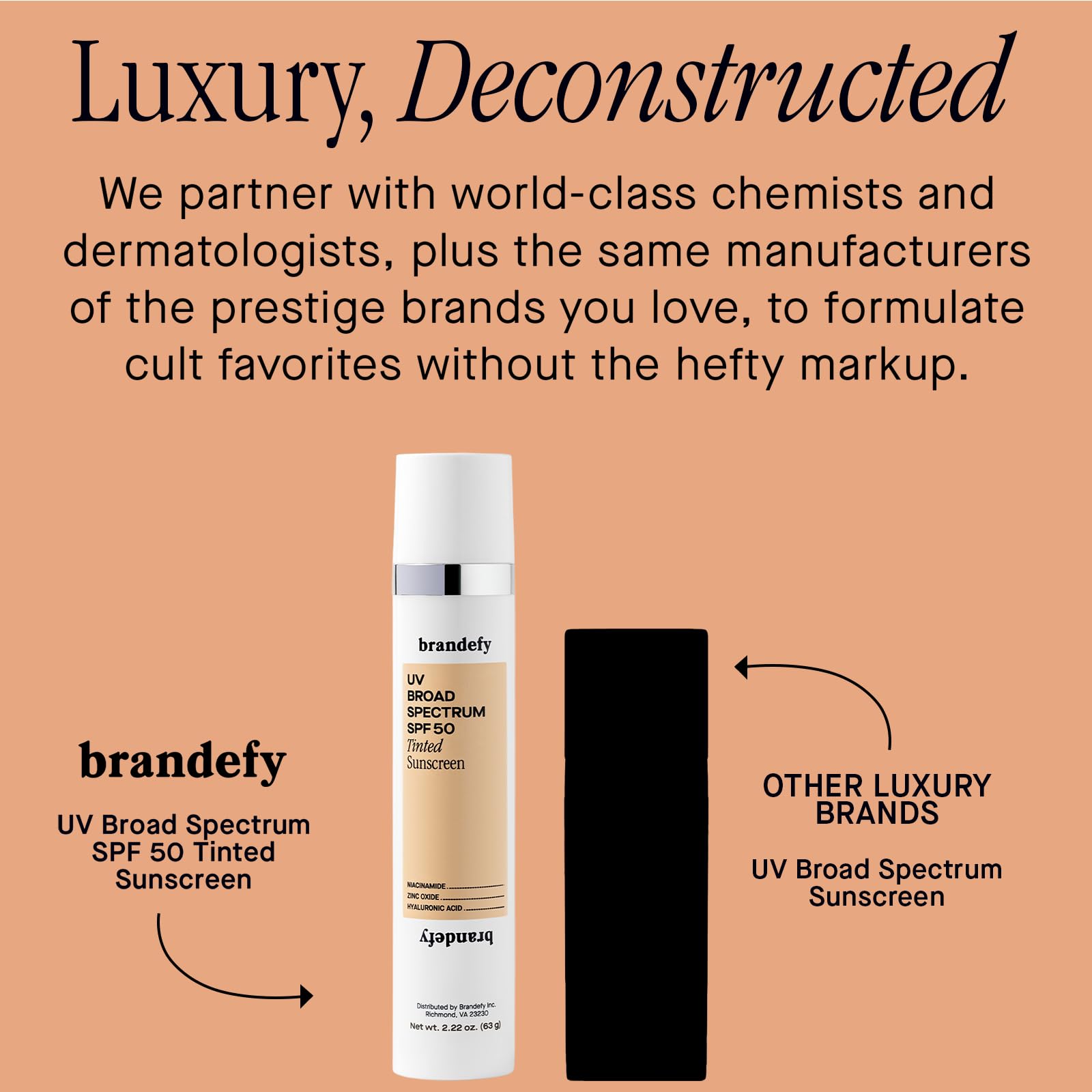 Brandefy UV Tinted SPF 50 Face Sunscreen - Hydrating Sheer-Tinted Face Moisturizer, Broad Spectrum with Clear Zinc Oxide, Niacin