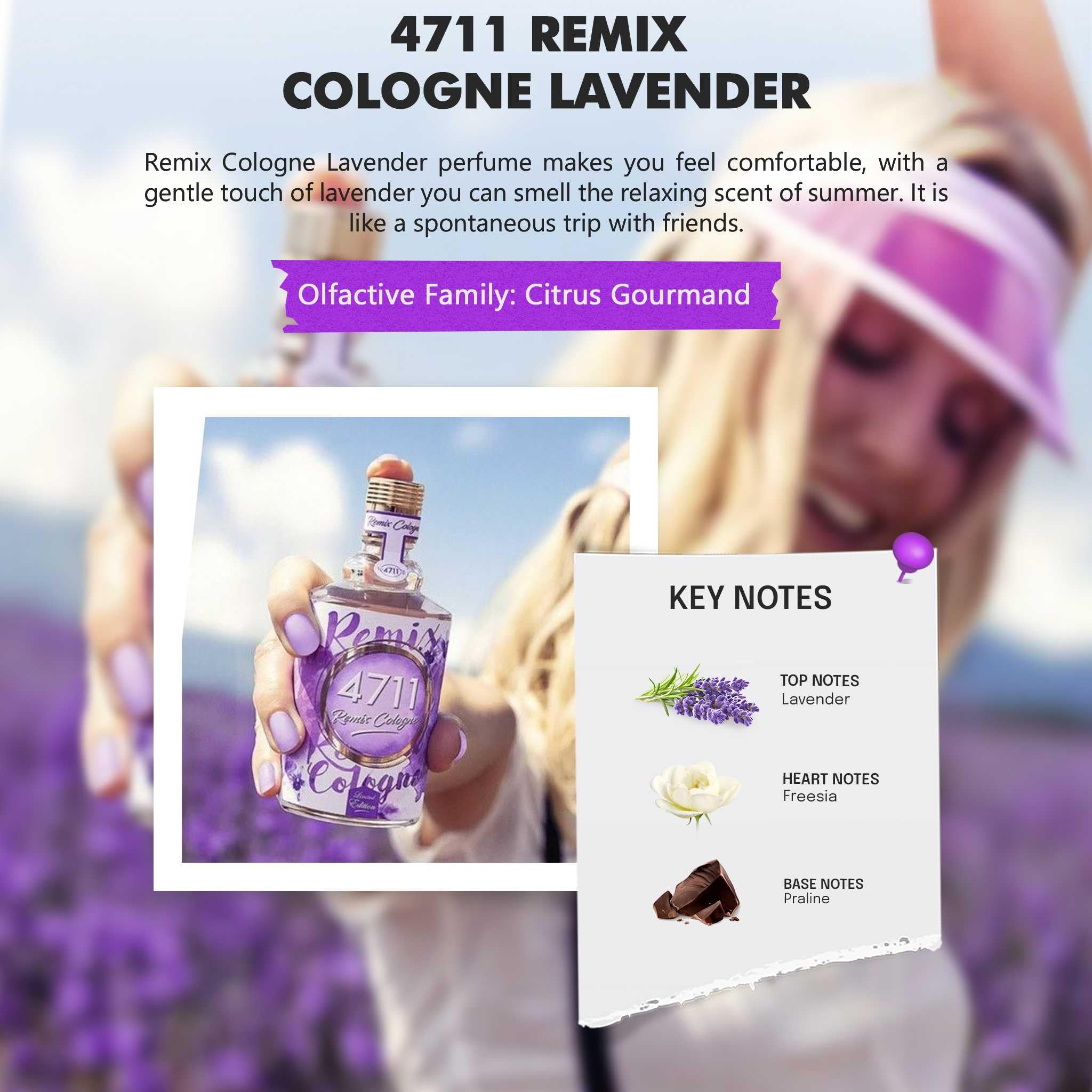 4711 Remix Cologne Lavender By Muelhens, 5.1 Oz Eau De Cologne Spray For Unisex