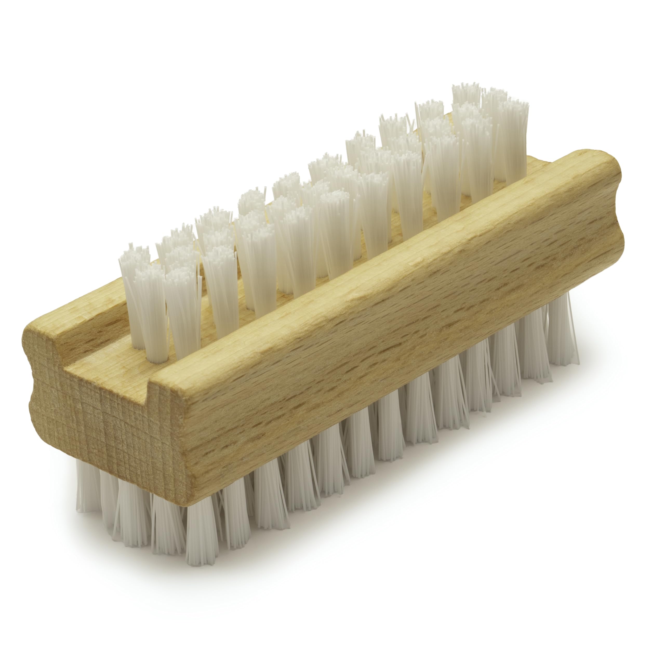 Konex Non-Slip Wooden Two-Sided Hand And Nail Brush. Fingernail Brush For Nail Cleaning And Scrubbing. Heavy Duty Stiff Nail Bru