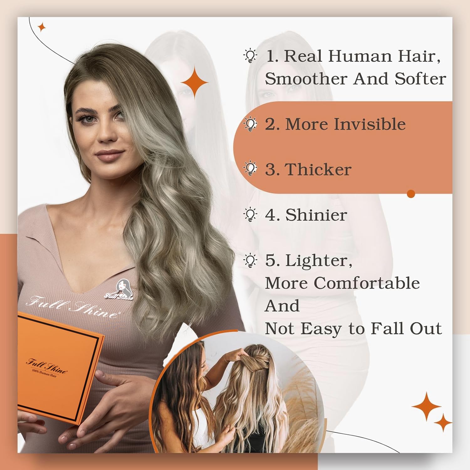 Full Shine Remy Tape In Human Hair Extensions Color 7/1000/7 Balayage Blonde Tape In Extensions Seamless Invisible Tape In Hair